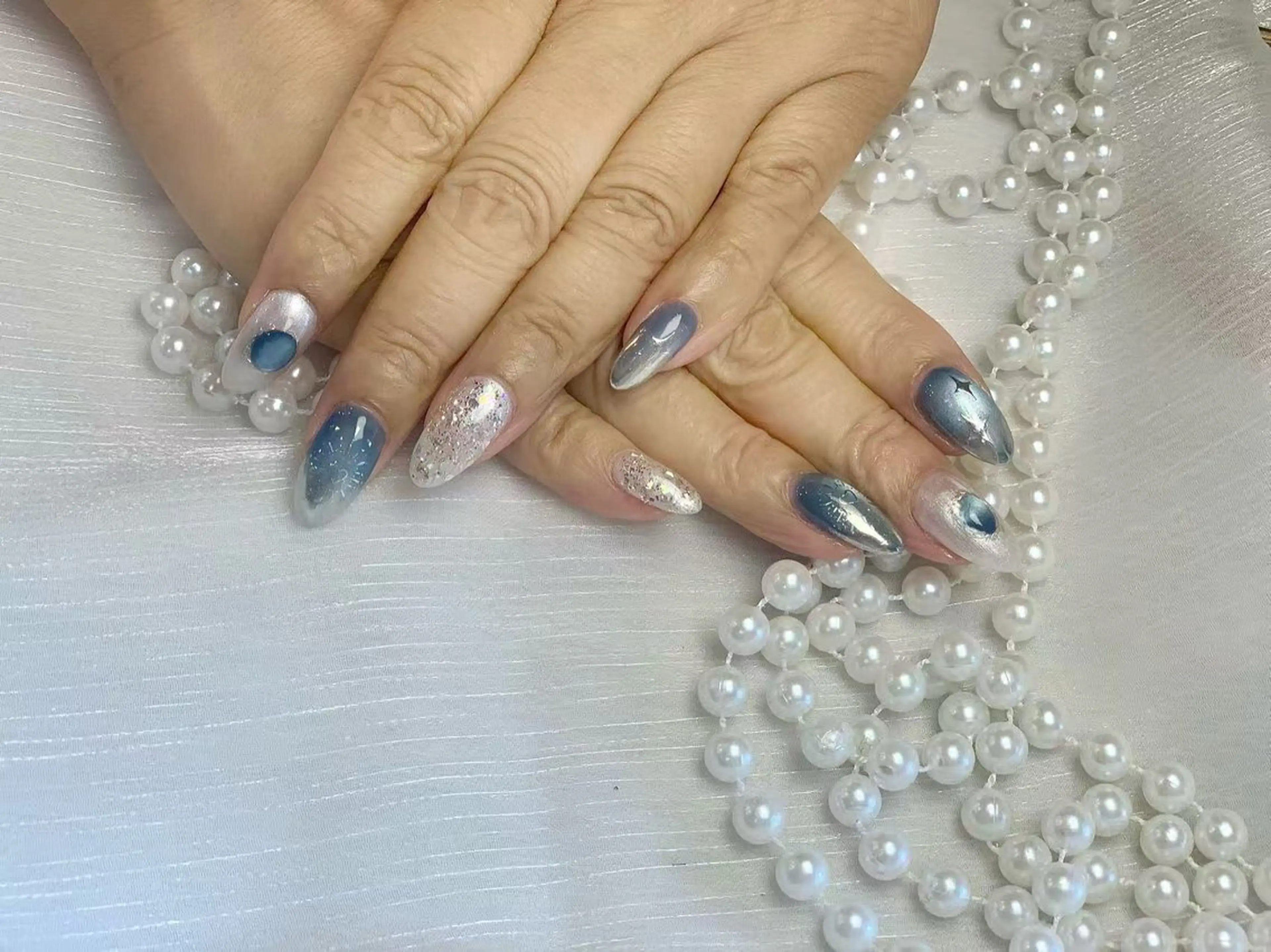 ネイル アートネイル フットネイル ジェルネイル ハート マグネットネイル babarla Nailのネイルデザイン