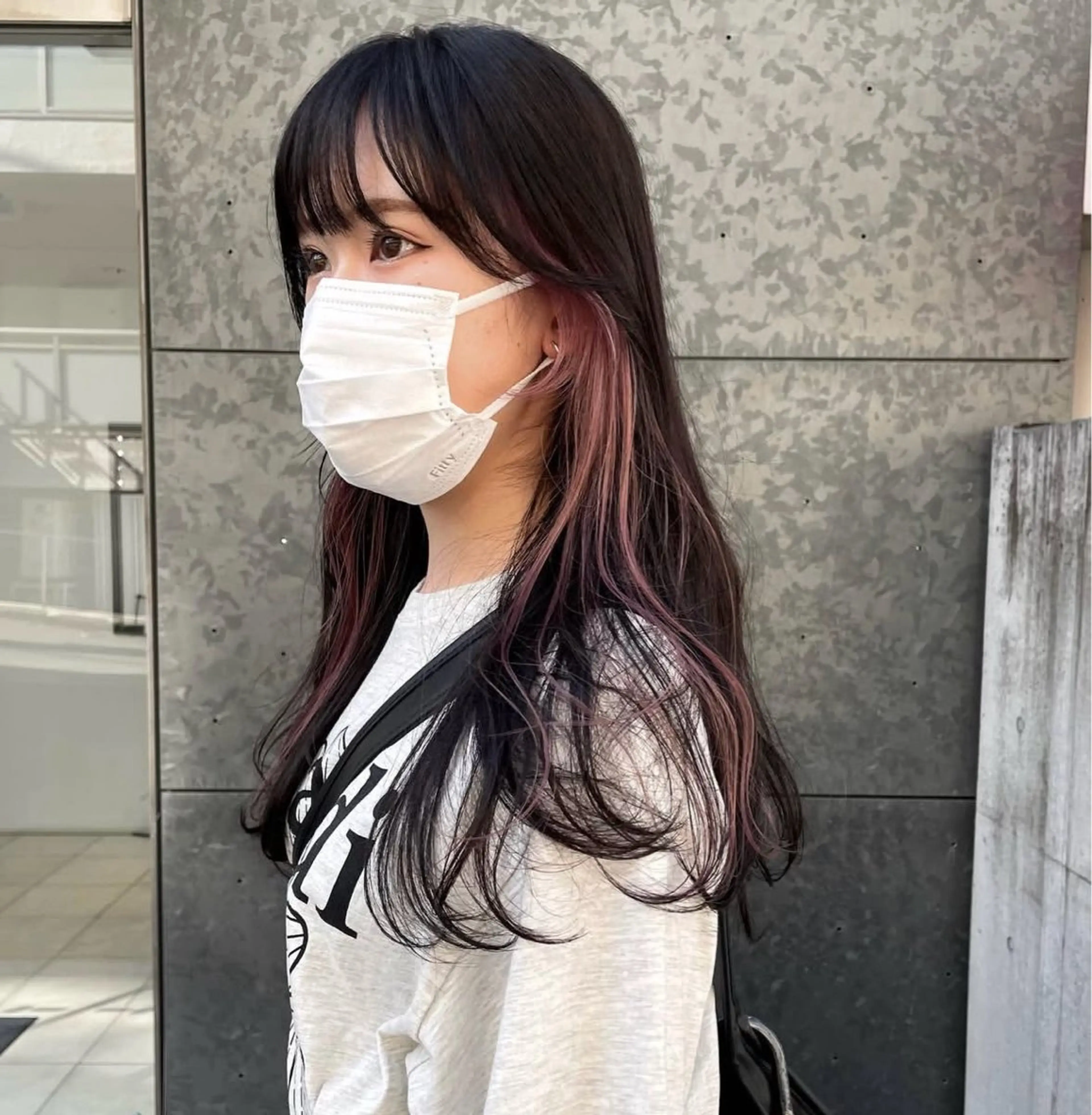 カラー ブリーチ イヤリングカラー 透明感カラー/パーマ オレンジmiyo⭐️のヘアスタイル