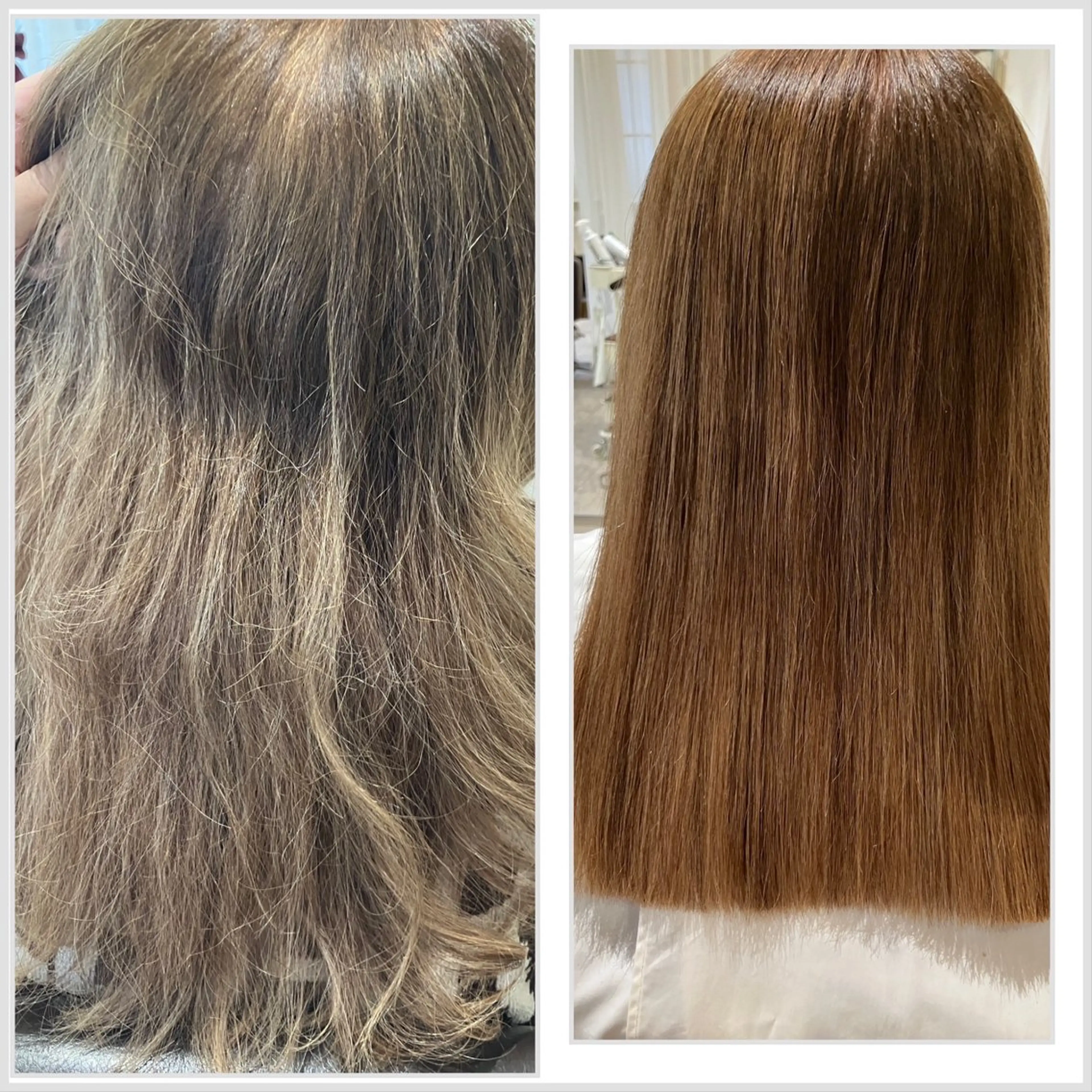 セミロング カット 縮毛矯正 エクステブリーチ矯正 griFFicaのヘアスタイル