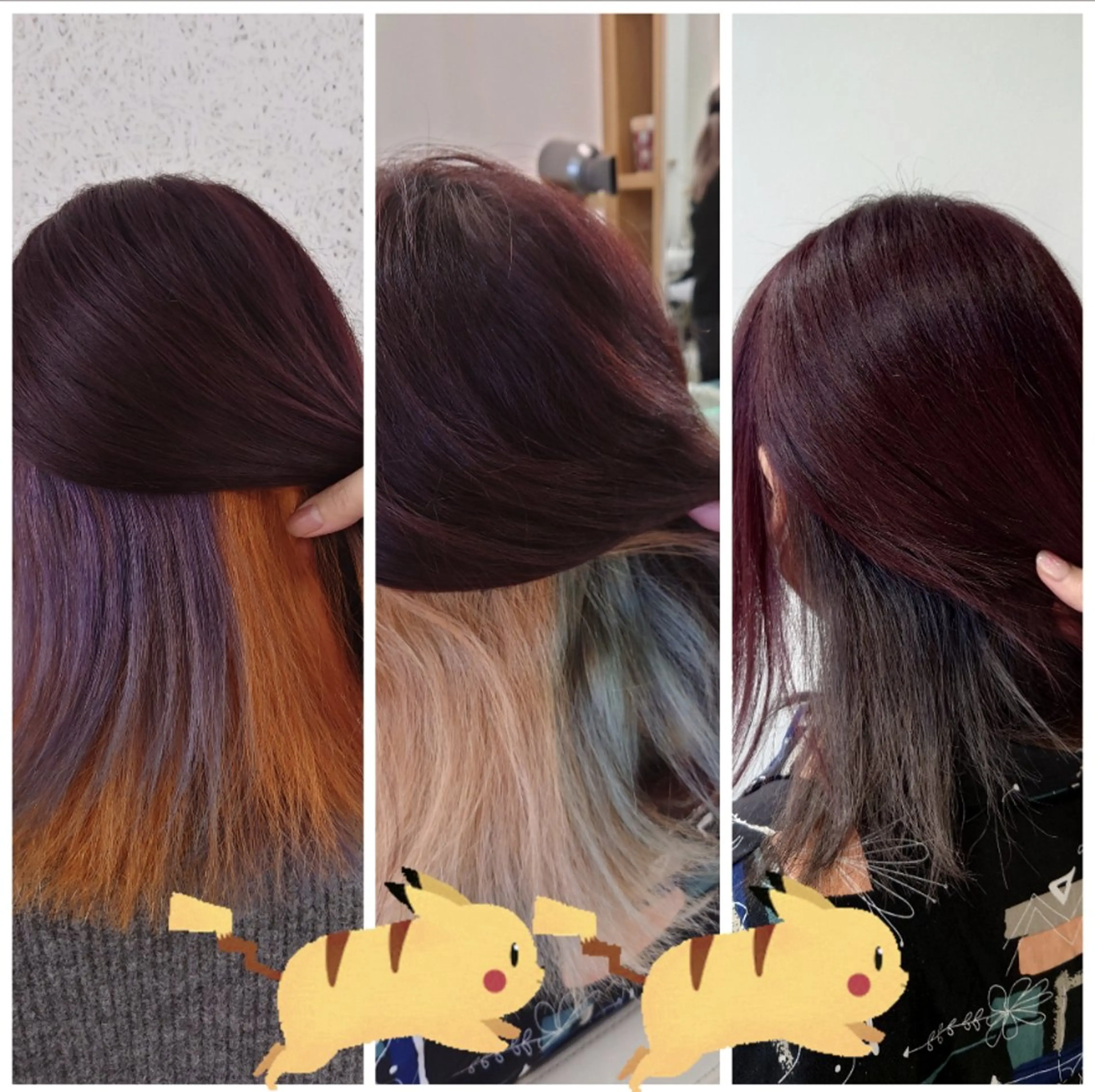 ミディアム ヘアアレンジ カラー ブリーチ ハイトーンカラー インナーカラー ハロウィン カット ヘアカラー トリートメント かわい ゆうな 髪質改善/縮毛矯正のヘアスタイル