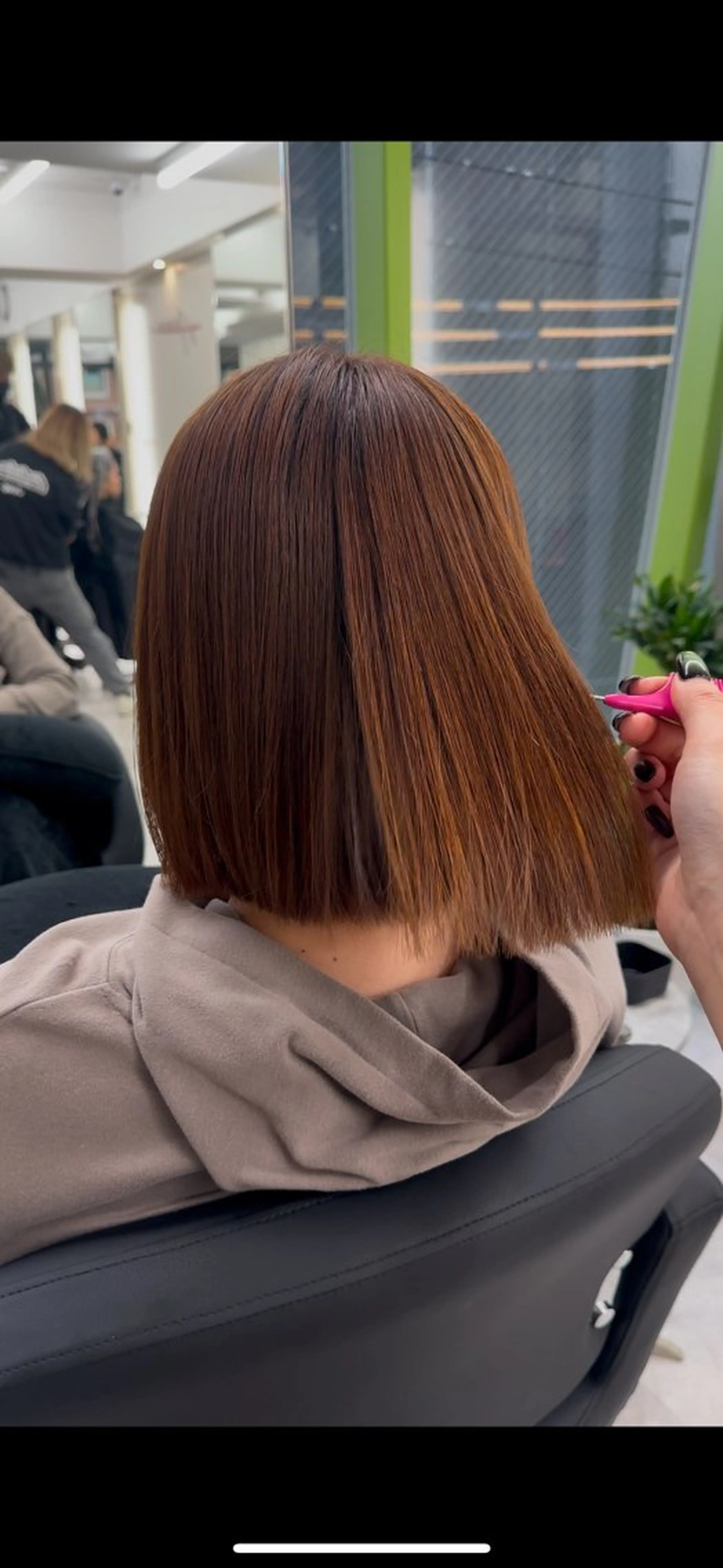 ミディアム パーマ 髪質改善 縮毛矯正 縮毛矯正/艶カラー /髪質改善/なんばのヘアスタイル