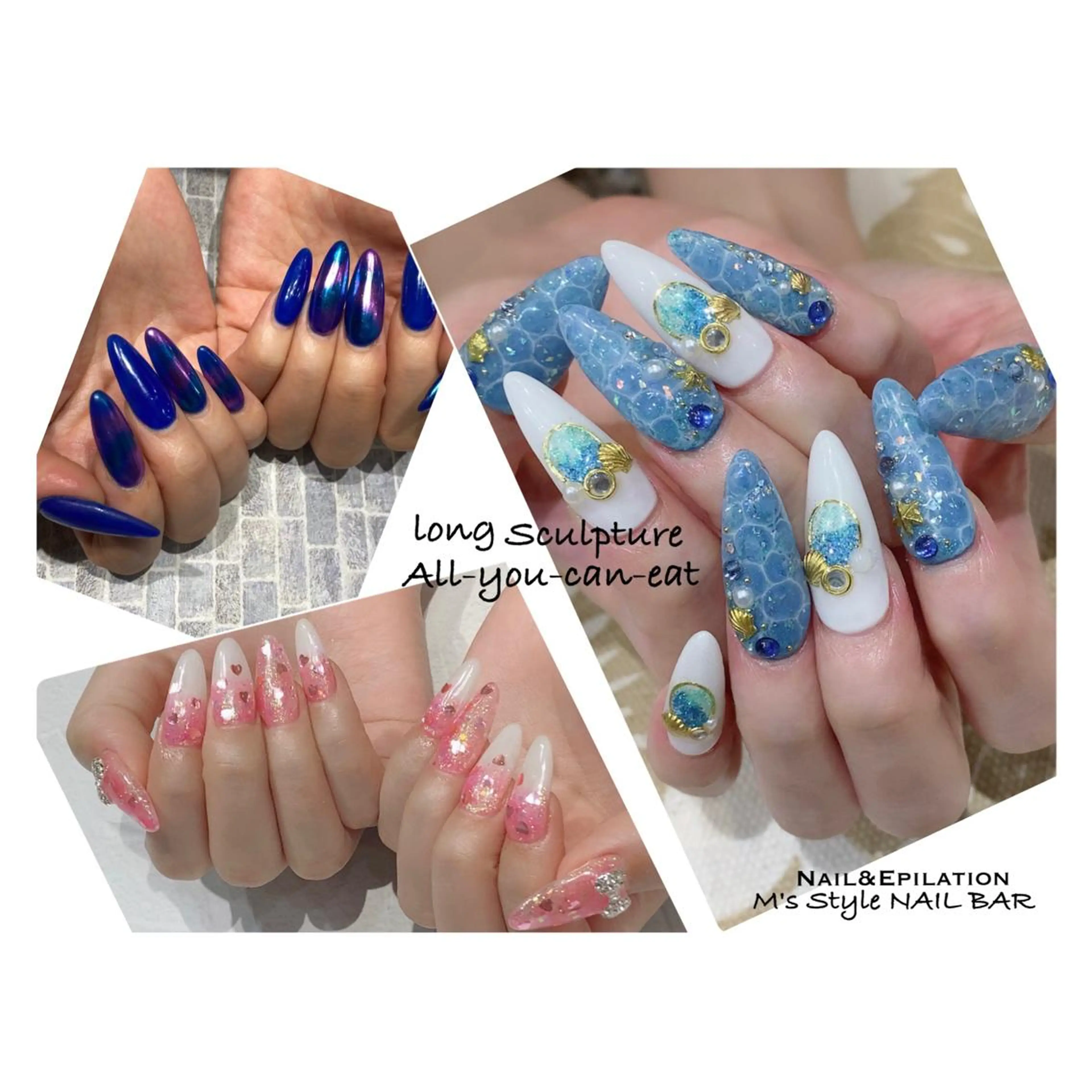 ネイル 成人式 韓国ネイル ロングネイル マグネットネイル ミディアムネイル ハンドネイル M's Style NAIL BARのネイルデザイン