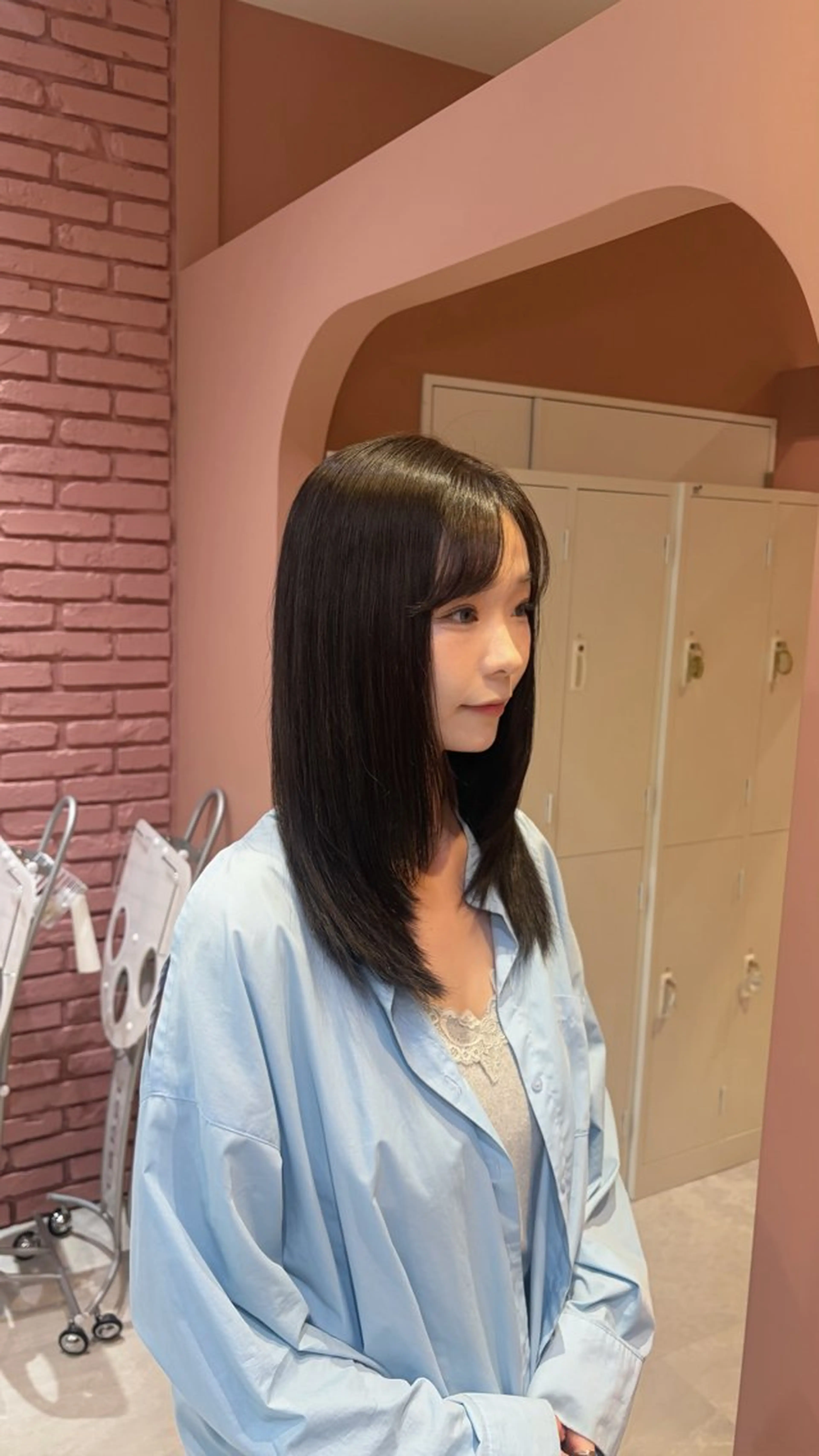 ミディアム カラー パーマ レイヤーカット カット ヘアカラー 縮毛矯正 聖菜/ hina /レイヤー/艶カラーのヘアスタイル