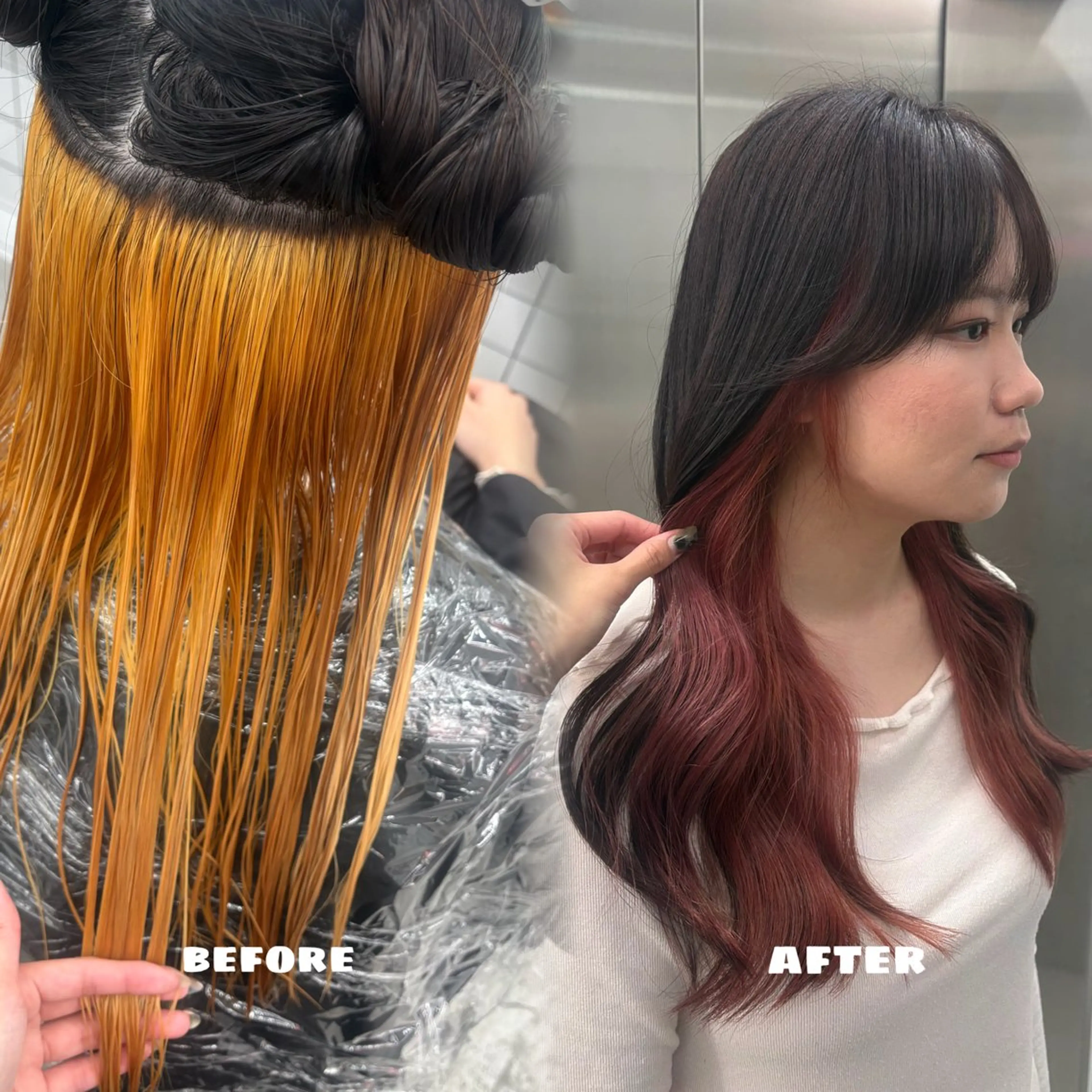 ロング カラー ブリーチ ブラウンカラー ピンクカラー カット ヘアカラー 🌟ゆりあ🌟 JILLSTUDIOのヘアスタイル