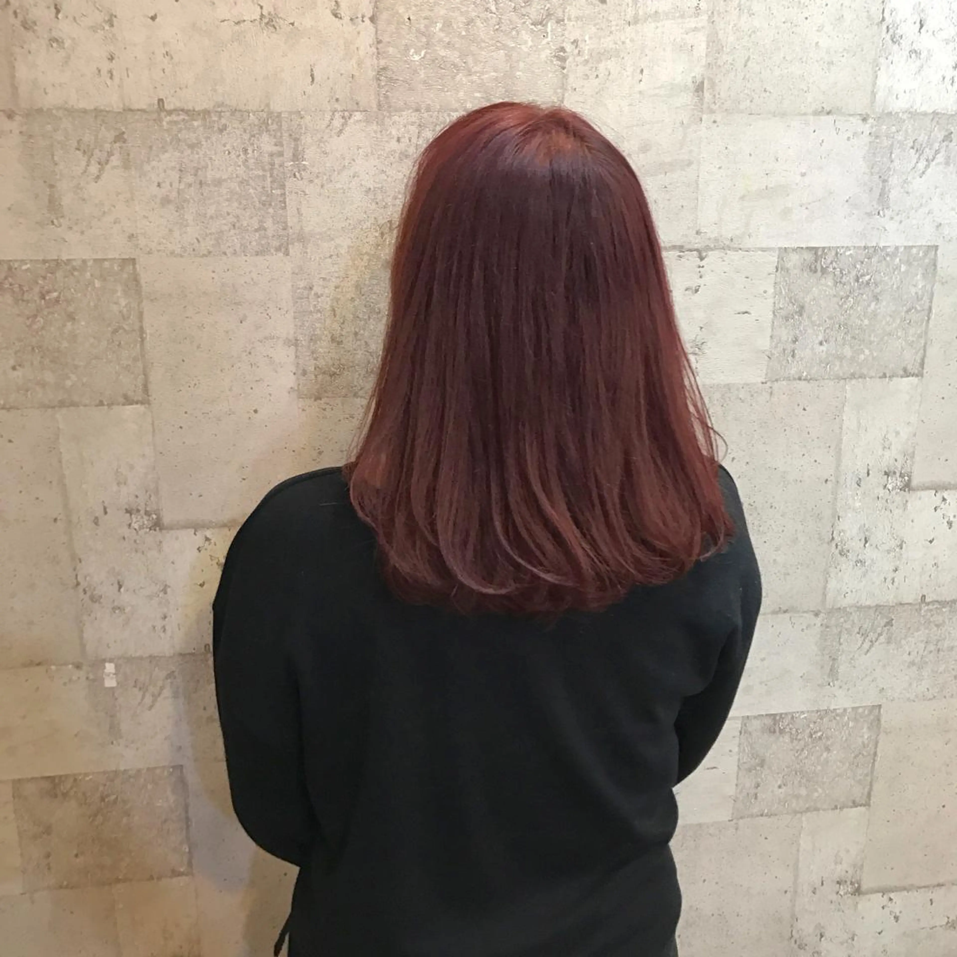 ミディアム カラー ダブルカラー ピンクカラー ピンクパープル パープルカラー インナーカラー/天神 ブリーチ/吉田のヘアスタイル