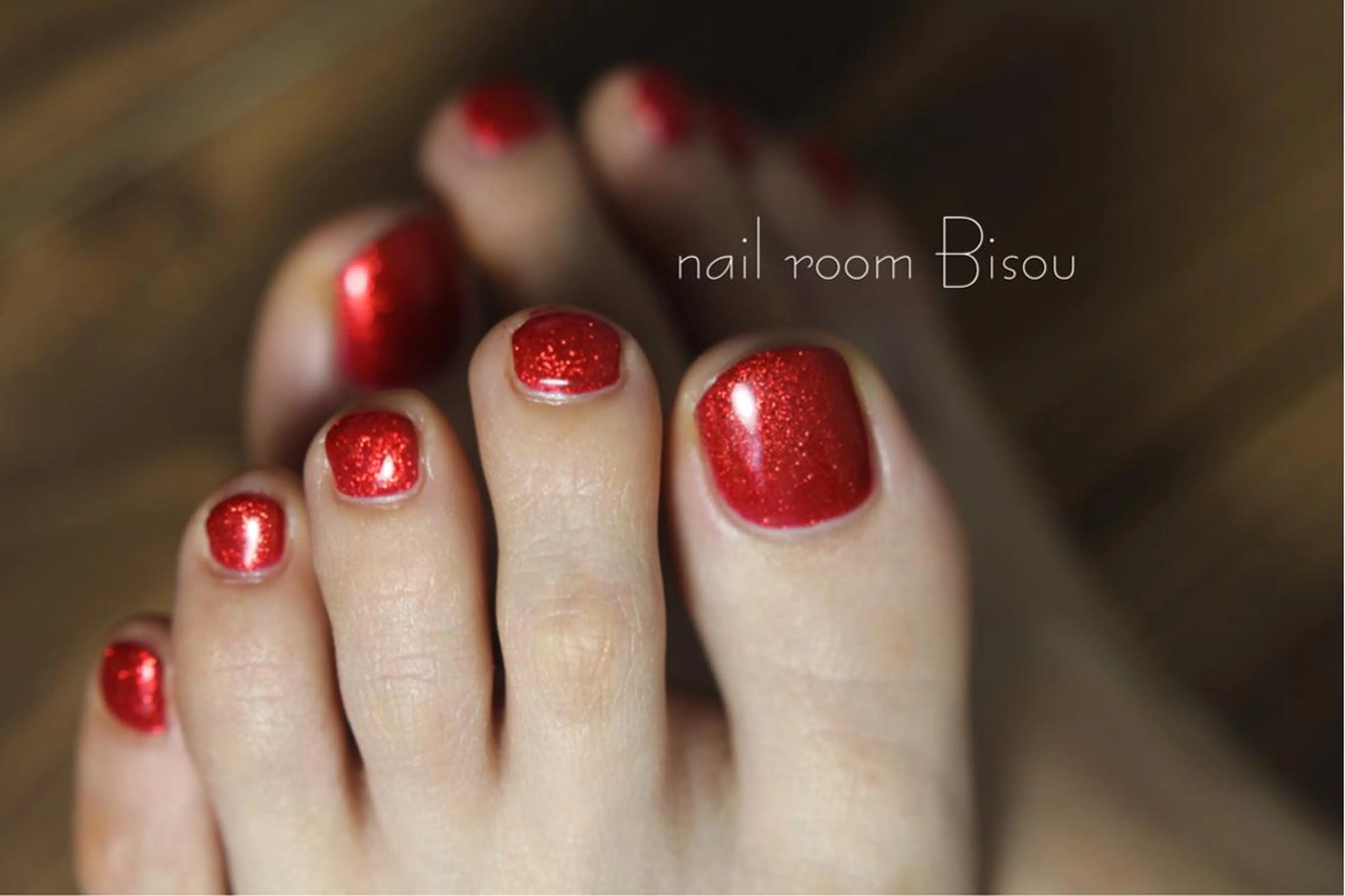 ペディキュアワンカラーの写真