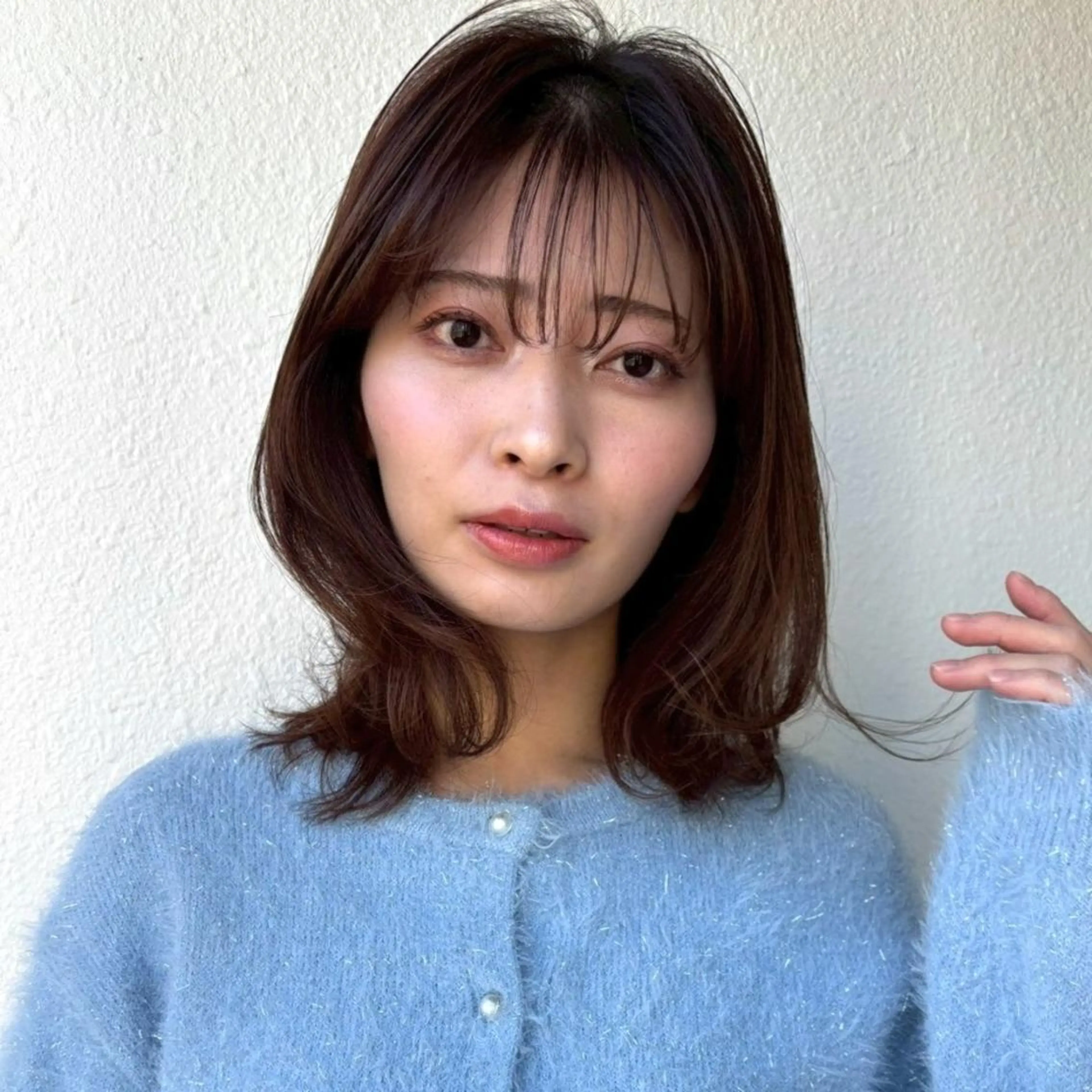 ミディアム レイヤーカット／韓国 🤎きのした いちかのヘアスタイル