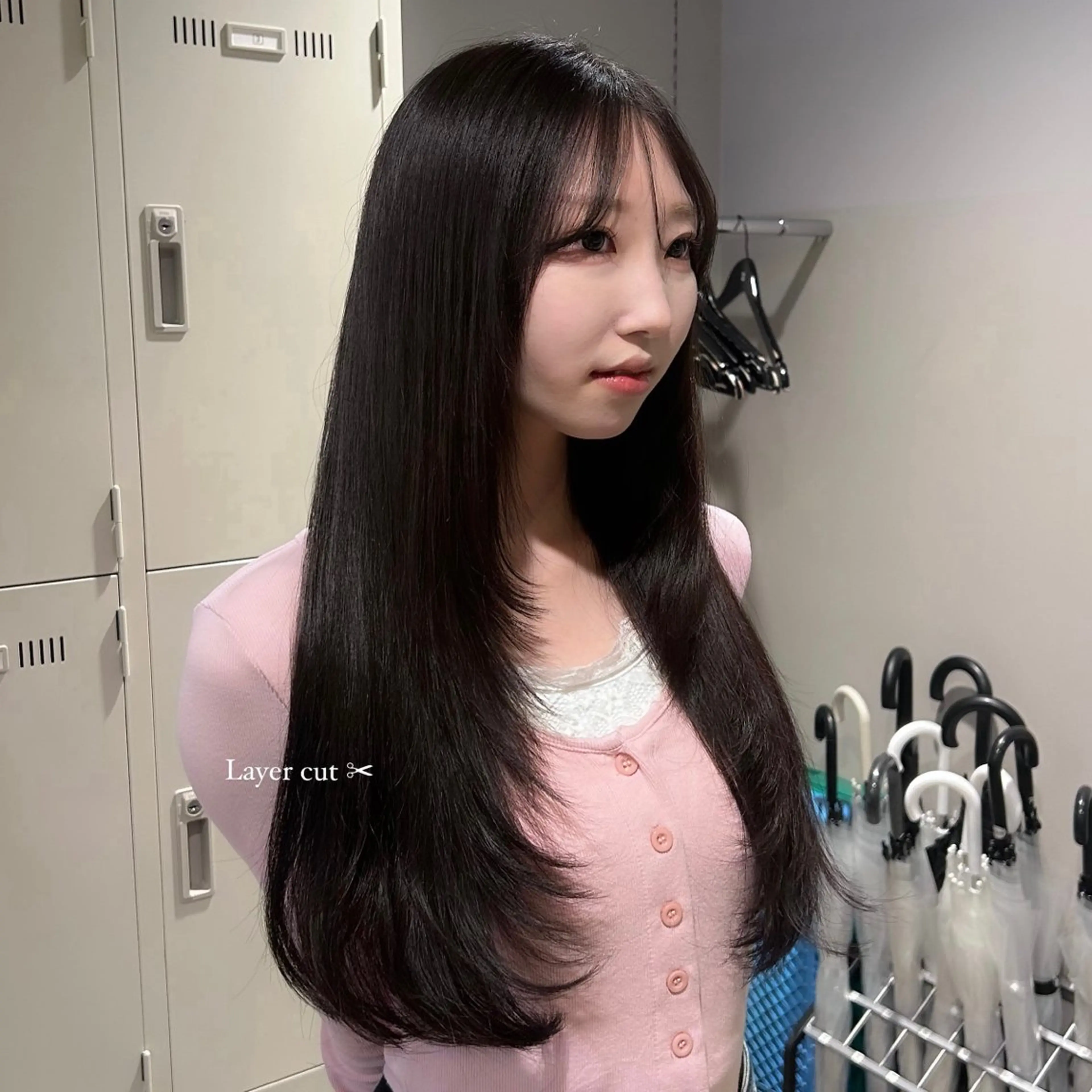 ロング カラー パーマ ヘアアレンジ キッズ カット トリートメント ブリーチなしカラー/ ブラウン/レイヤーのヘアスタイル