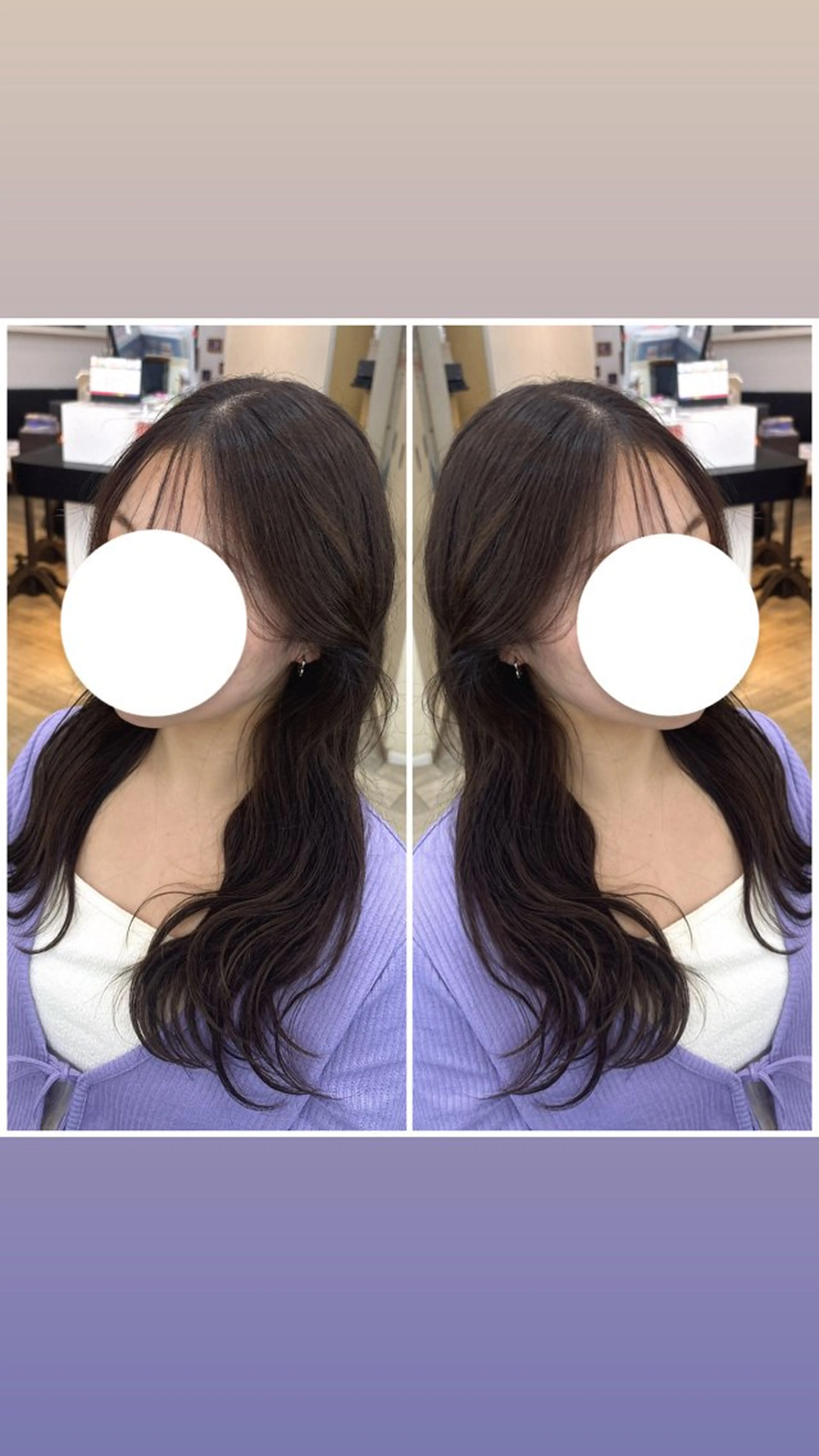 ロング 韓国風ヘア ヘアカラー 宮島 梨央のヘアスタイル