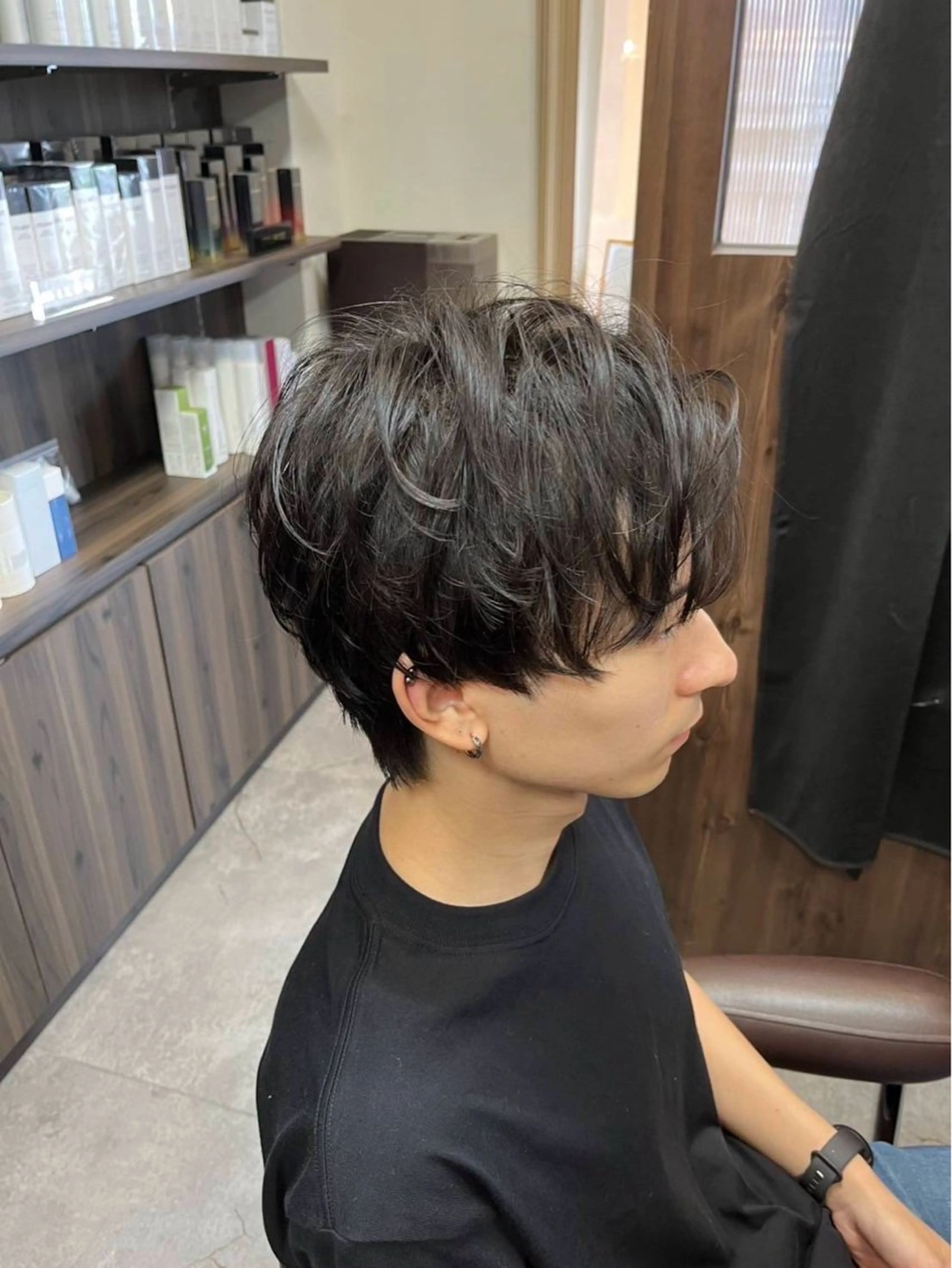 ショート カラー パーマ メンズ KIRAVI 【キラヴィ】三宮店所属・ミナミ/メンズ メンズパーマ/眉毛のヘアスタイル