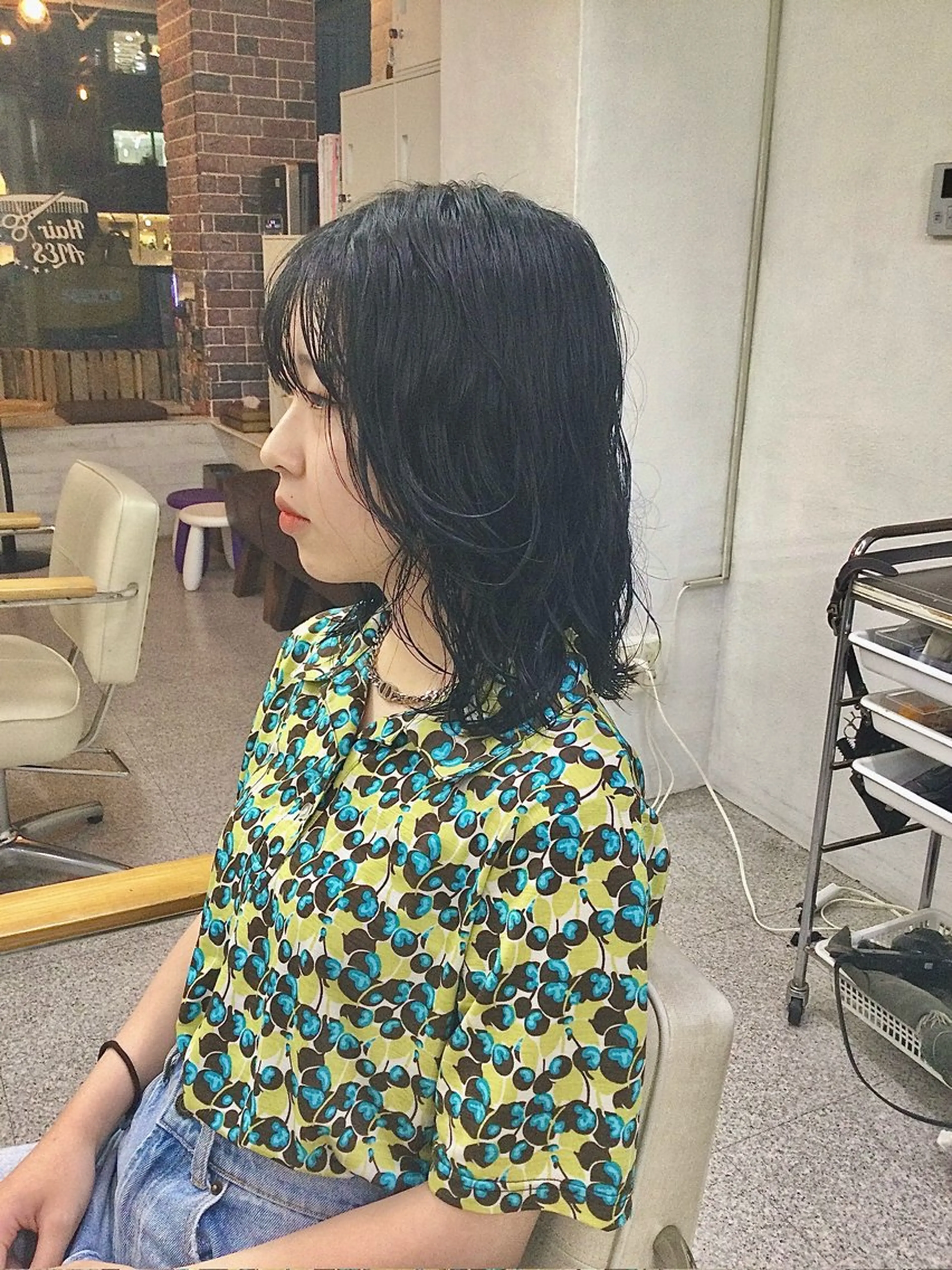 ミディアム パーマ ウルフレイヤー エクステ/kokiのヘアスタイル