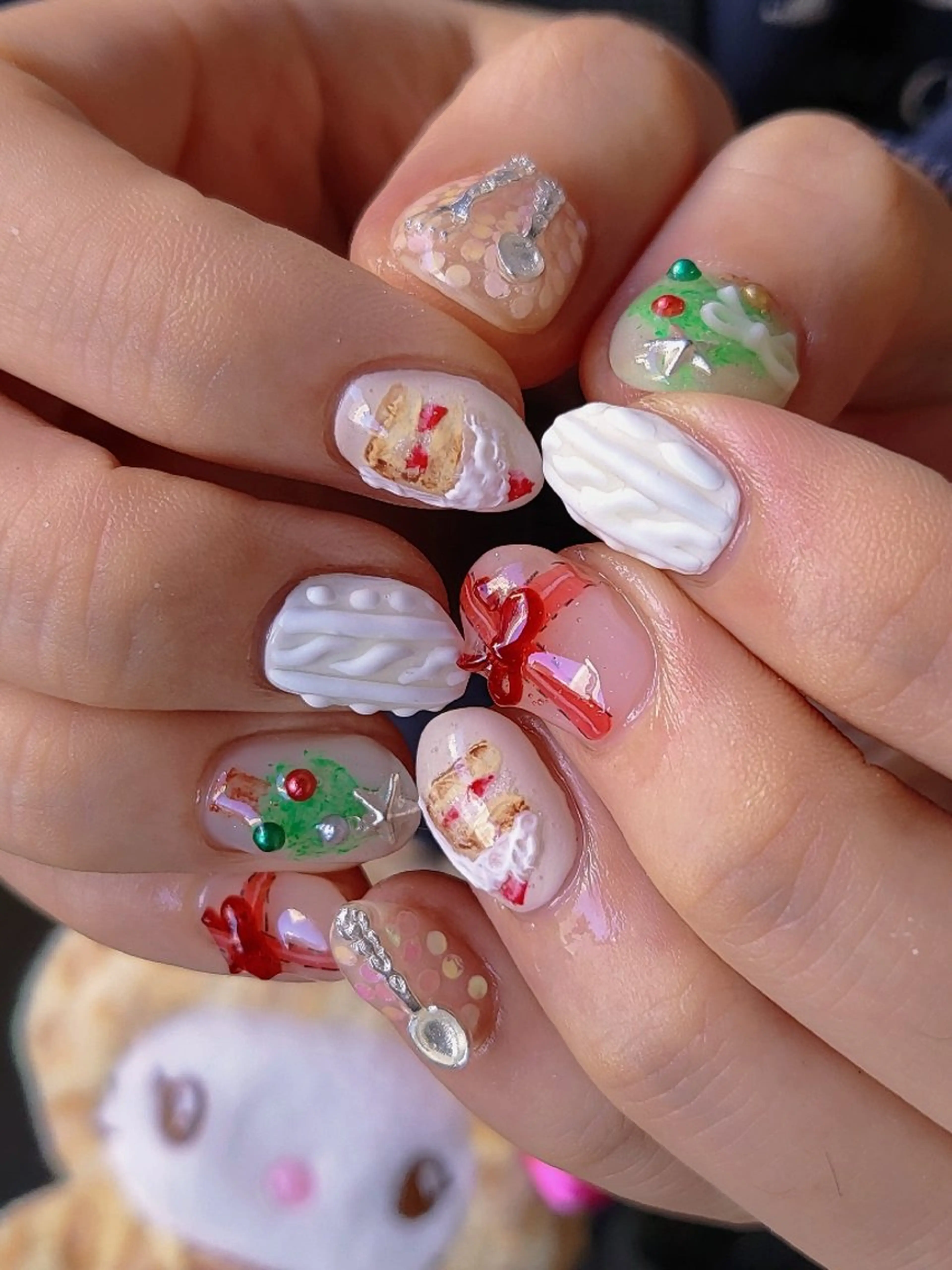 ネイル ハンドネイル 3dパーツ/流行り 👧shushu❤️のネイルデザイン