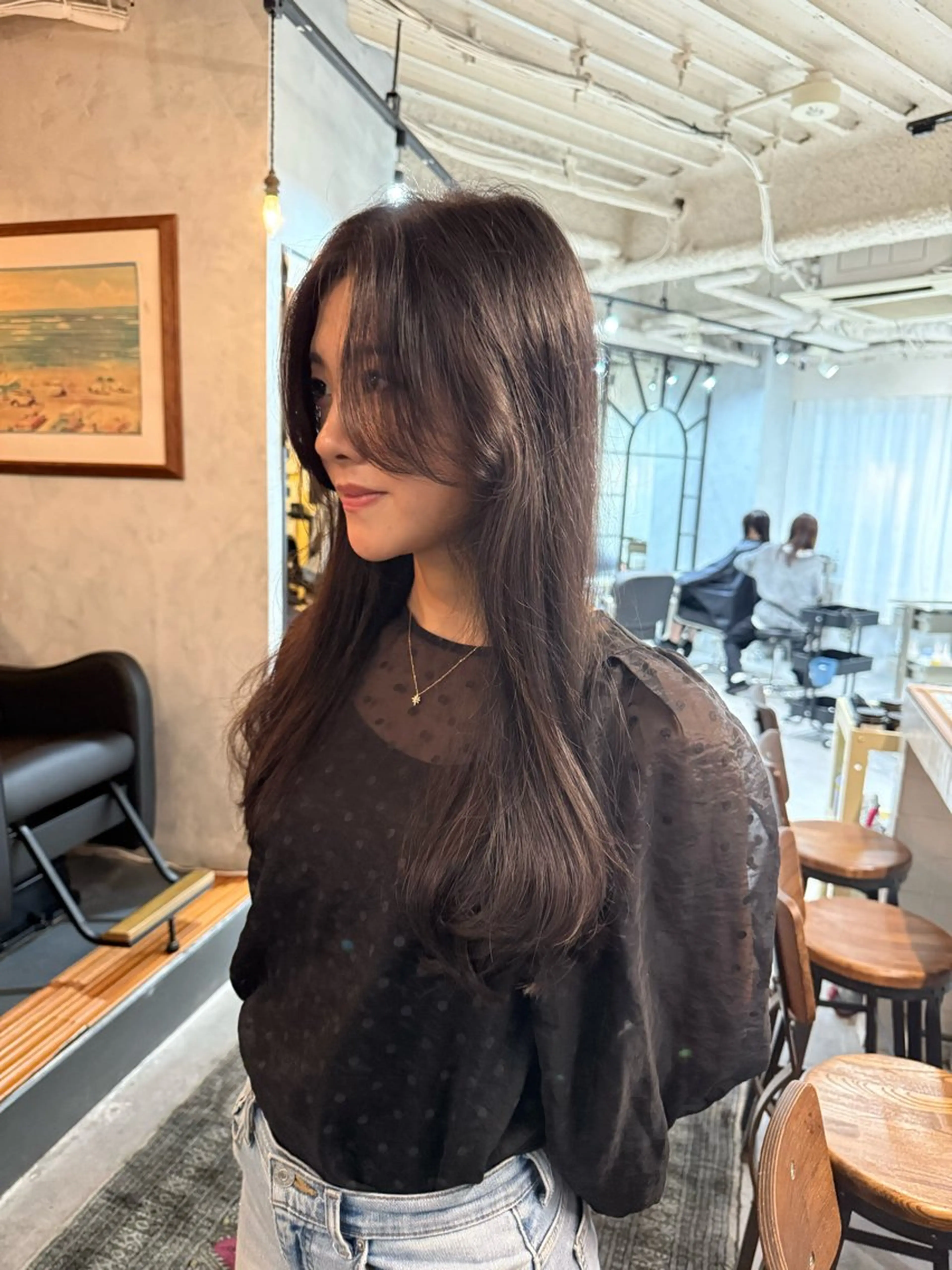 セミロング カラー カット ヘアカラー トリートメント 【銀座】艶髪/上品な カラー特化/涼/駅近のヘアスタイル