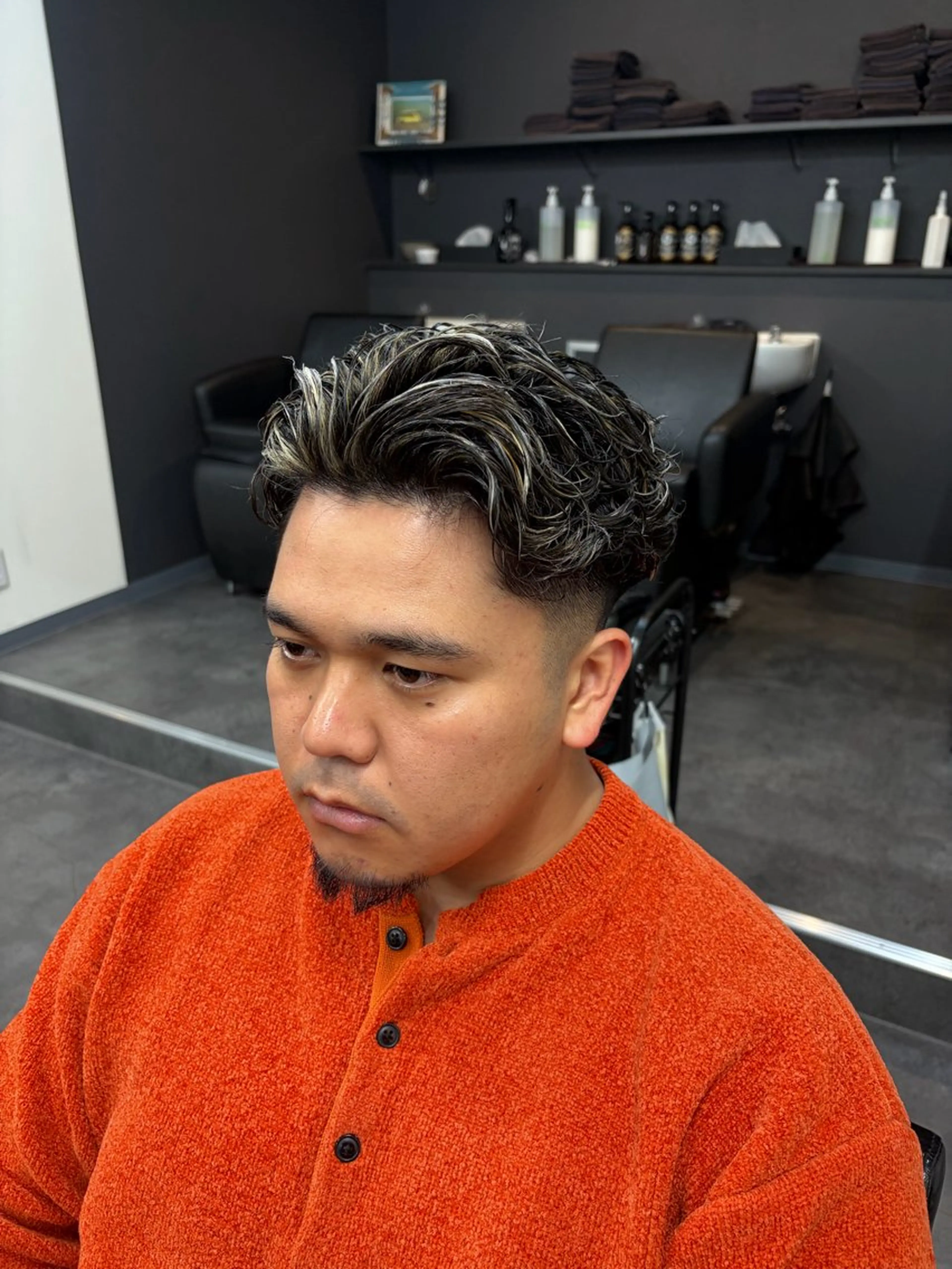 カラー パーマ メンズ カット ヘアカラー パーマ スパイキーパーマ 柏NO1 藤本葉のヘアスタイル