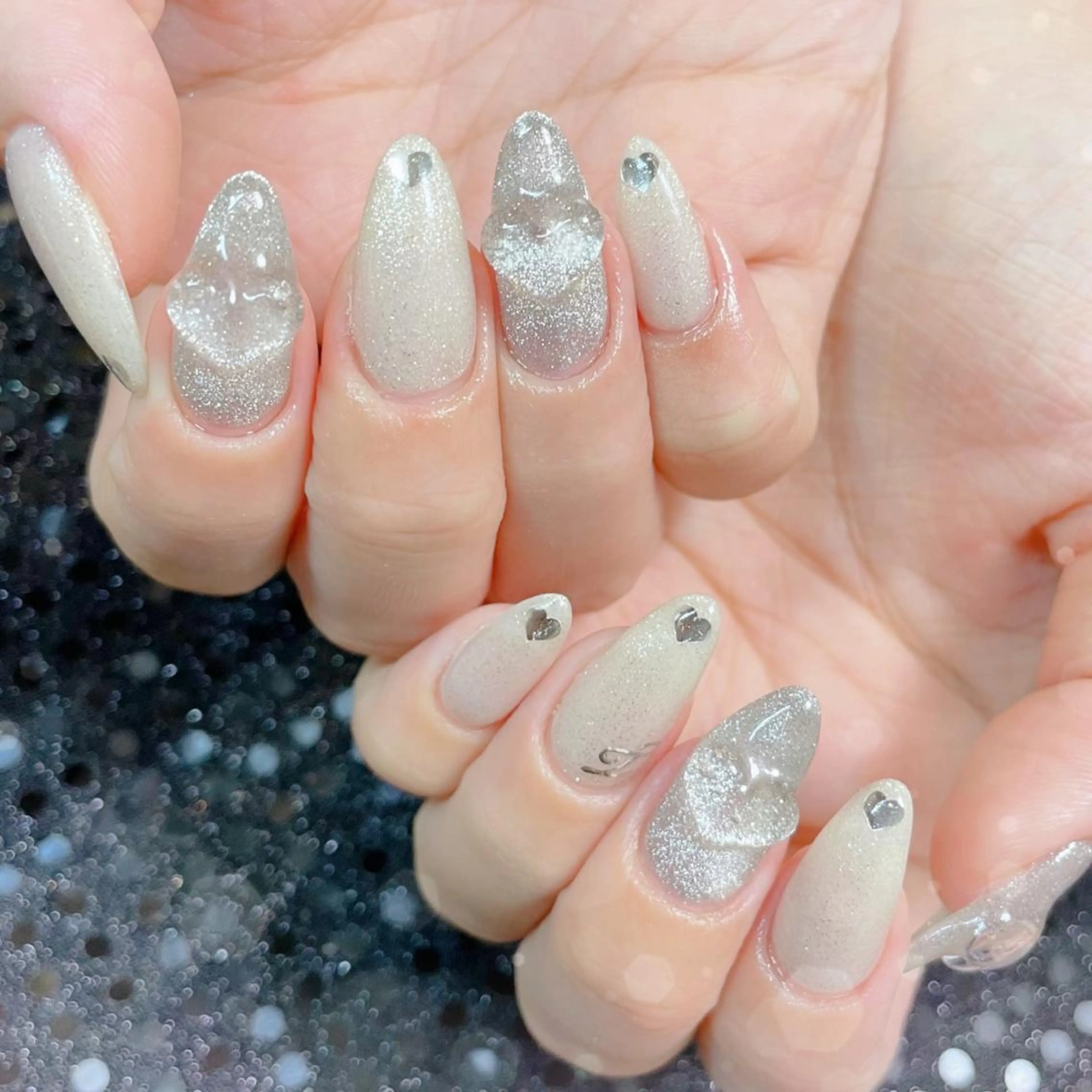 ネイル ハート ハンドネイル ハンドケア MoON...❤︎ MeGuのネイルデザイン