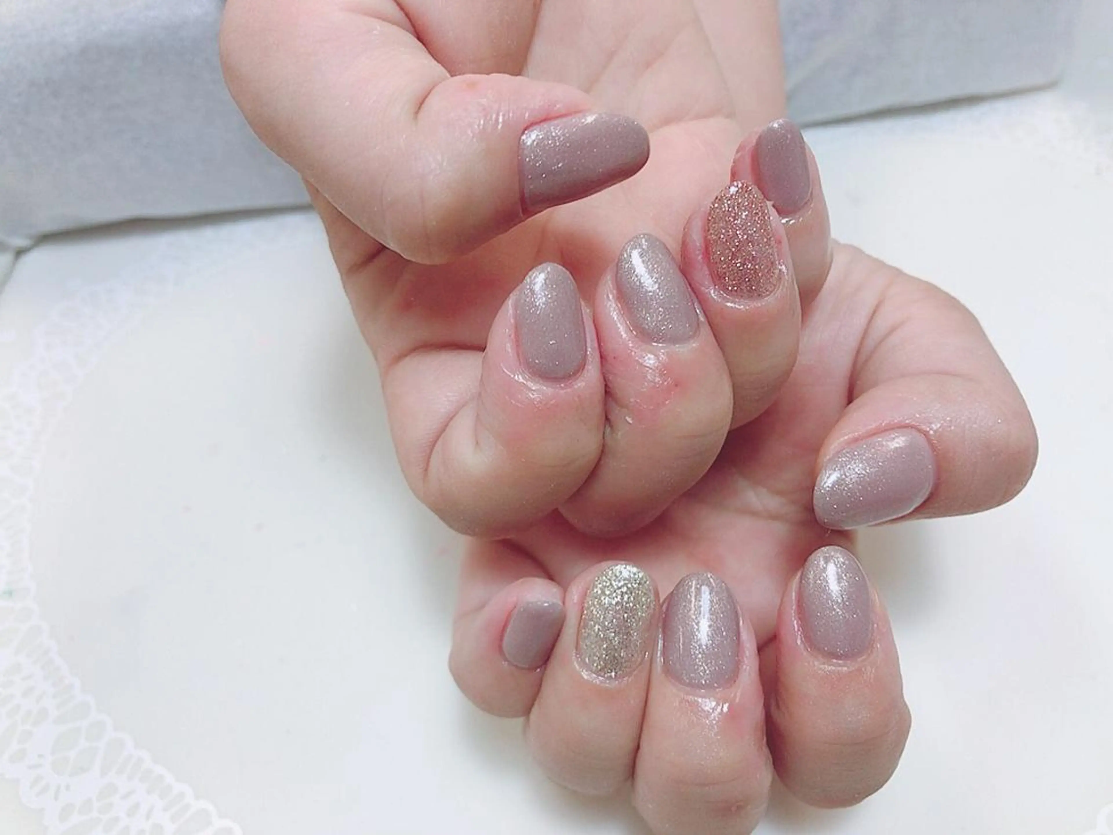 ネイル ラメ(グリッター) パープル 渋谷FREEVE所属・MAXKELLY miku☺︎のネイルデザイン