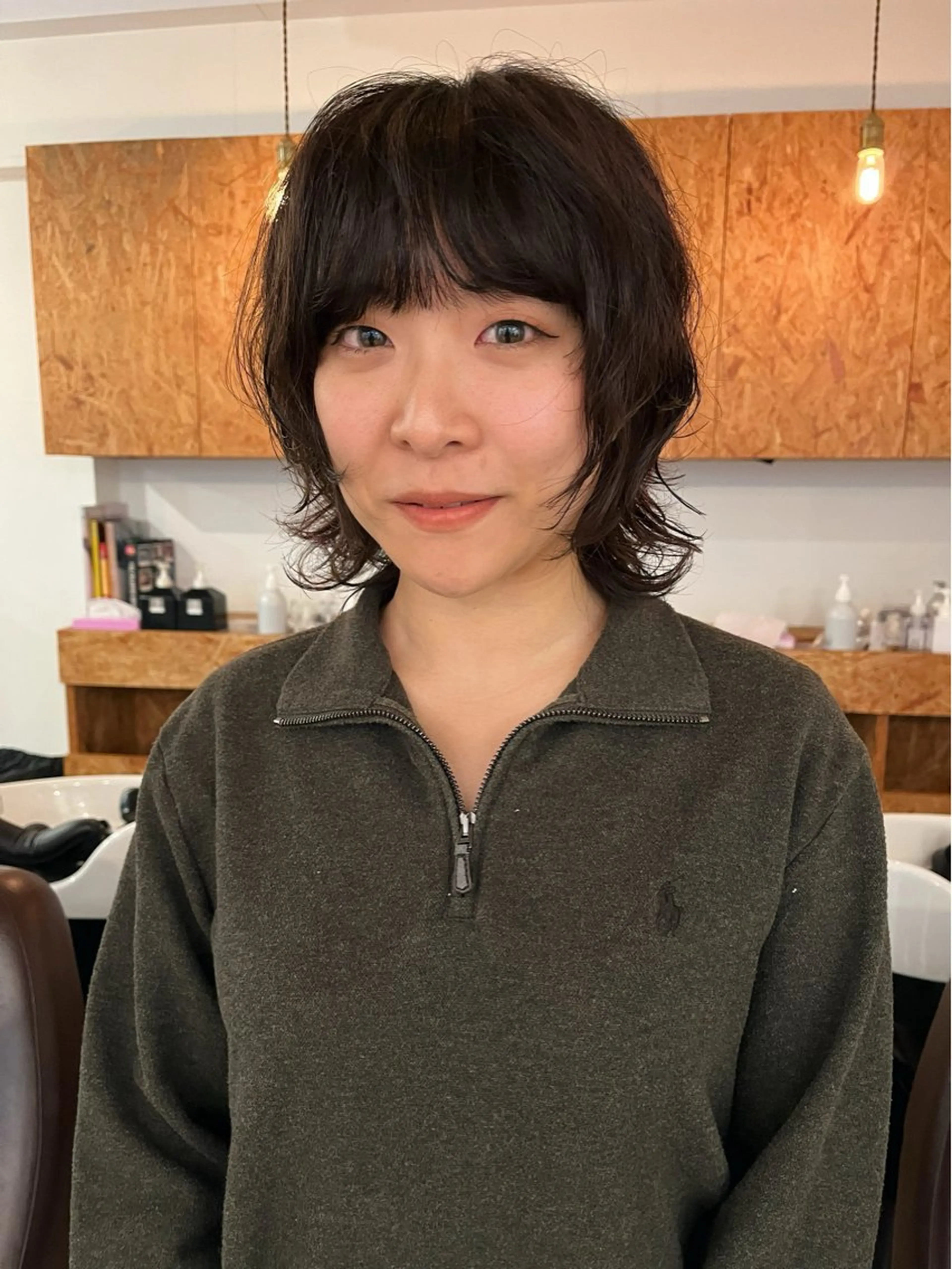 ミディアム 暖色/パーマ 🌼クニトウメイのヘアスタイル