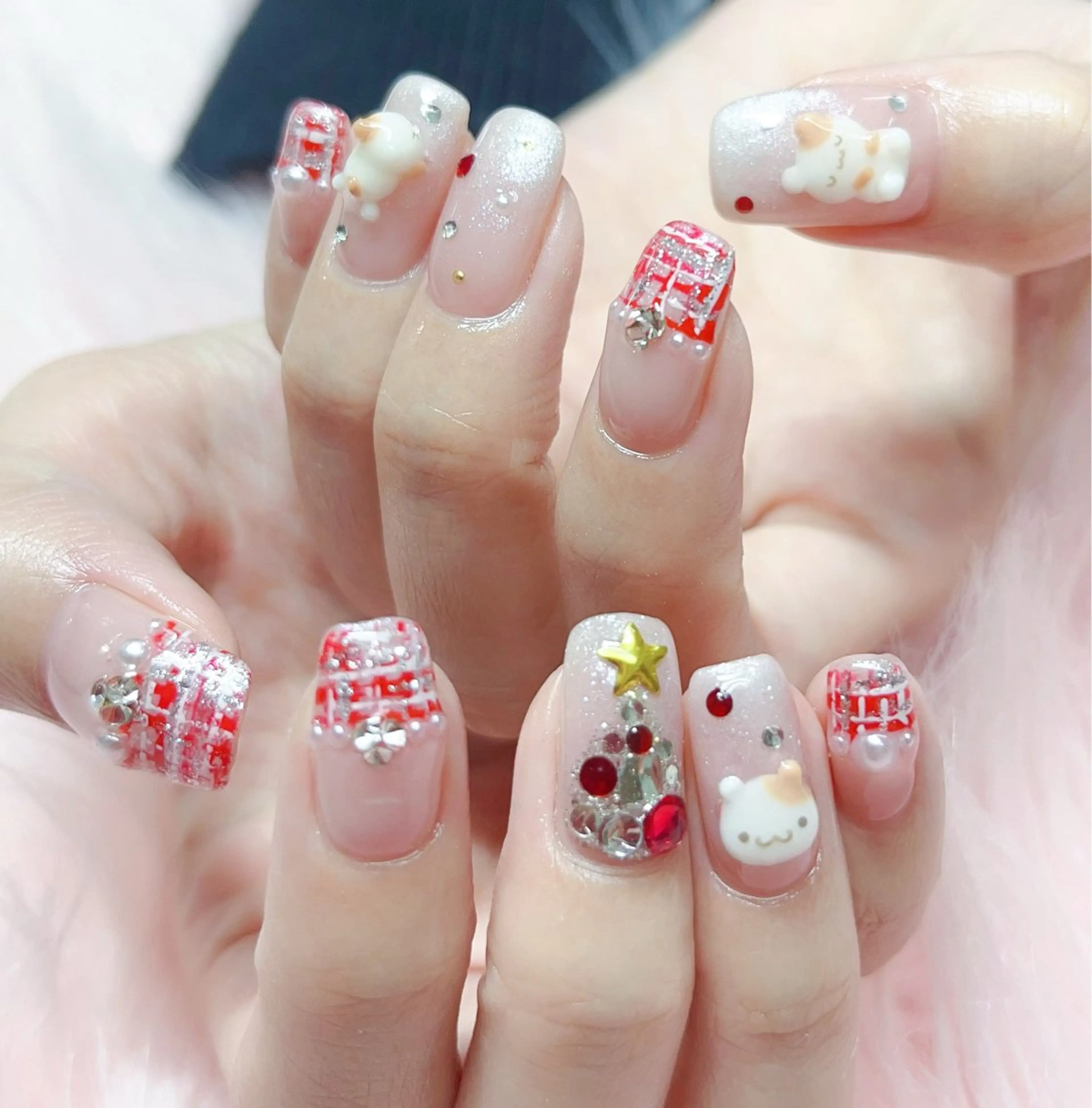ネイル ハート キラキラネイル 大理石ネイル(マーブル) ワンカラーネイル スカルプネイル ハンドネイル MoonNail ユリ🌸のネイルデザイン