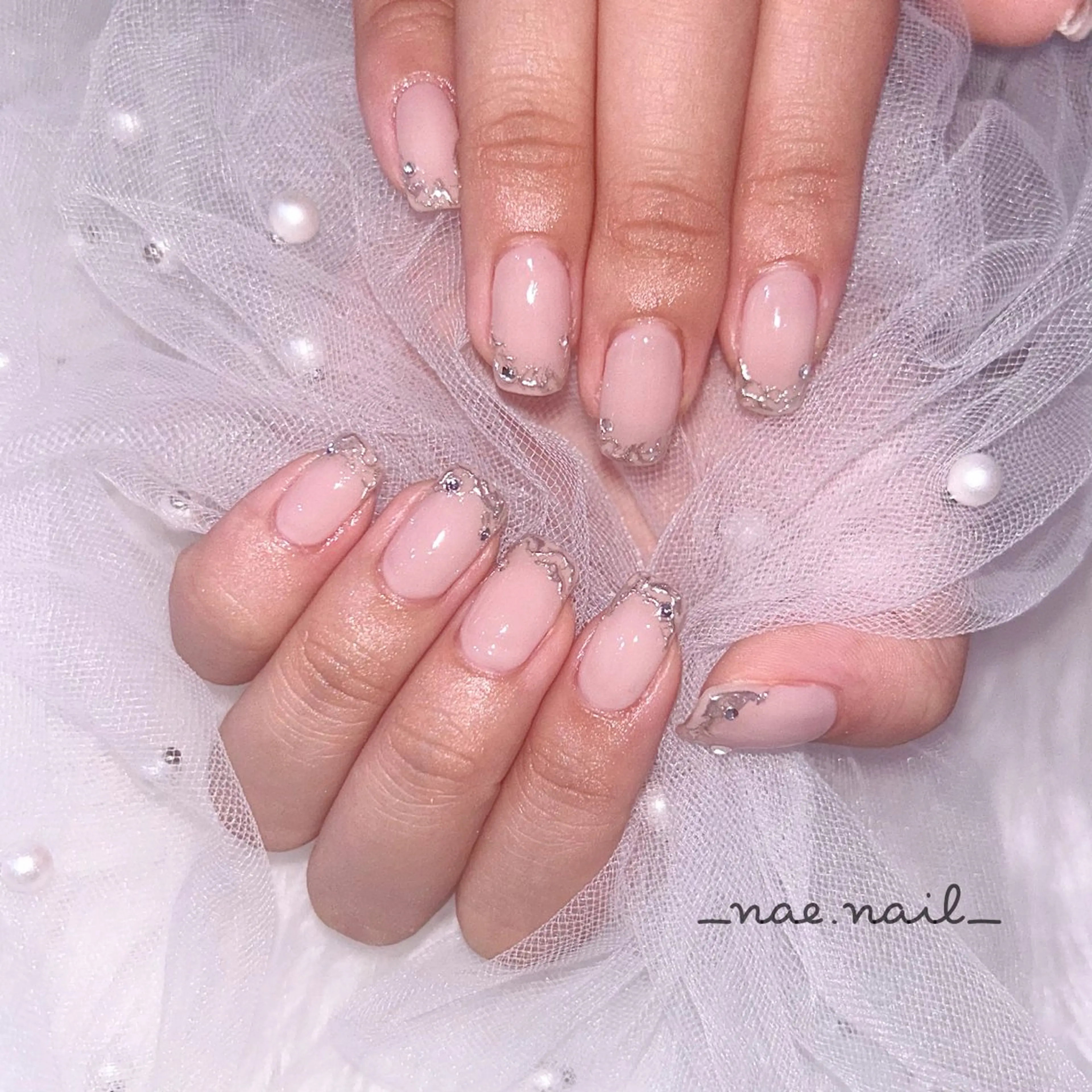 ネイル アートネイル フレンチネイル 韓国ネイル ミラーネイル ニュアンスネイル élu by Noriko 前原のネイルデザイン