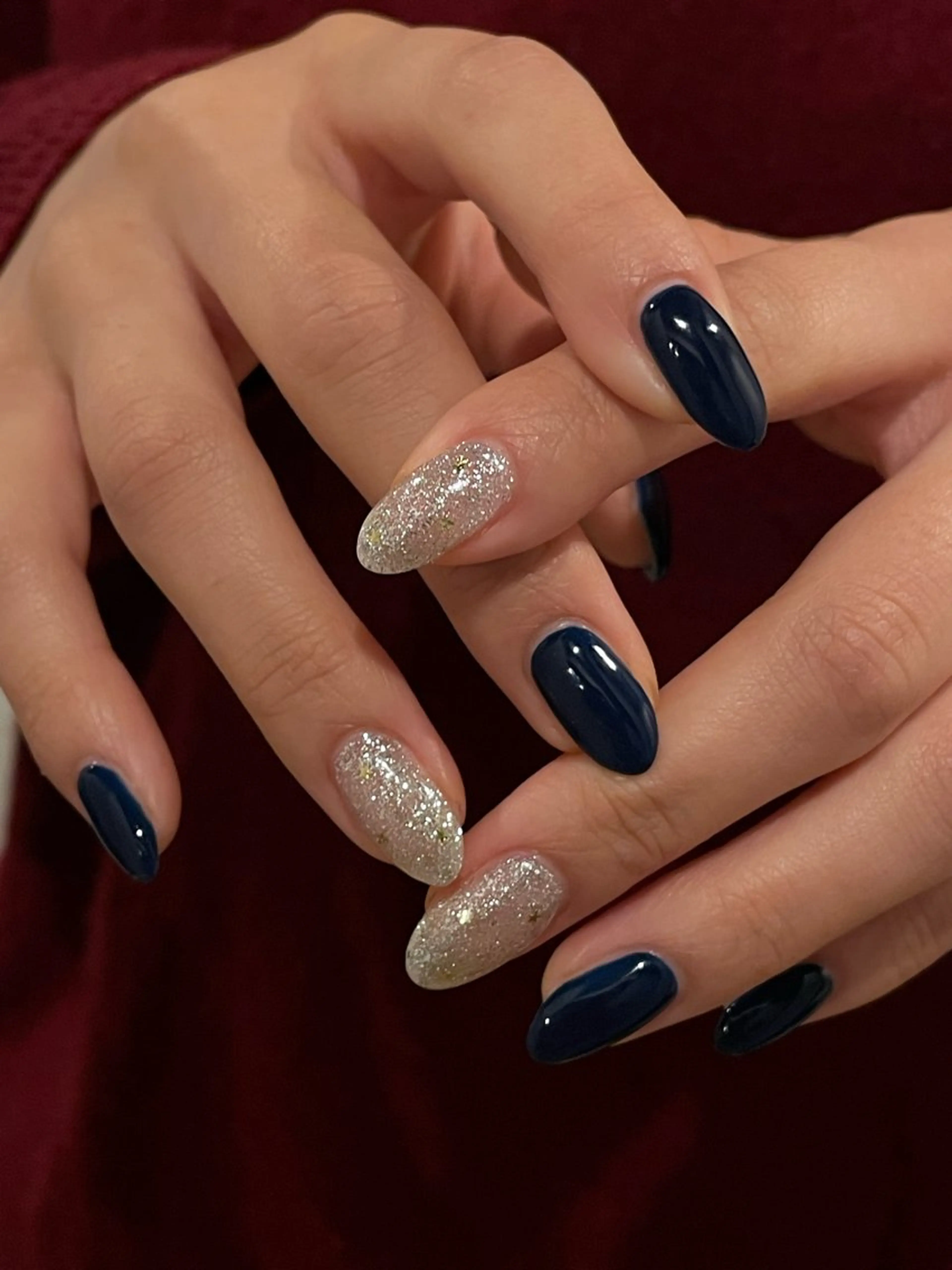 ネイル フラッシュネイル ネイビー ワンカラーネイル ハンドネイル NOELIS REIのネイルデザイン