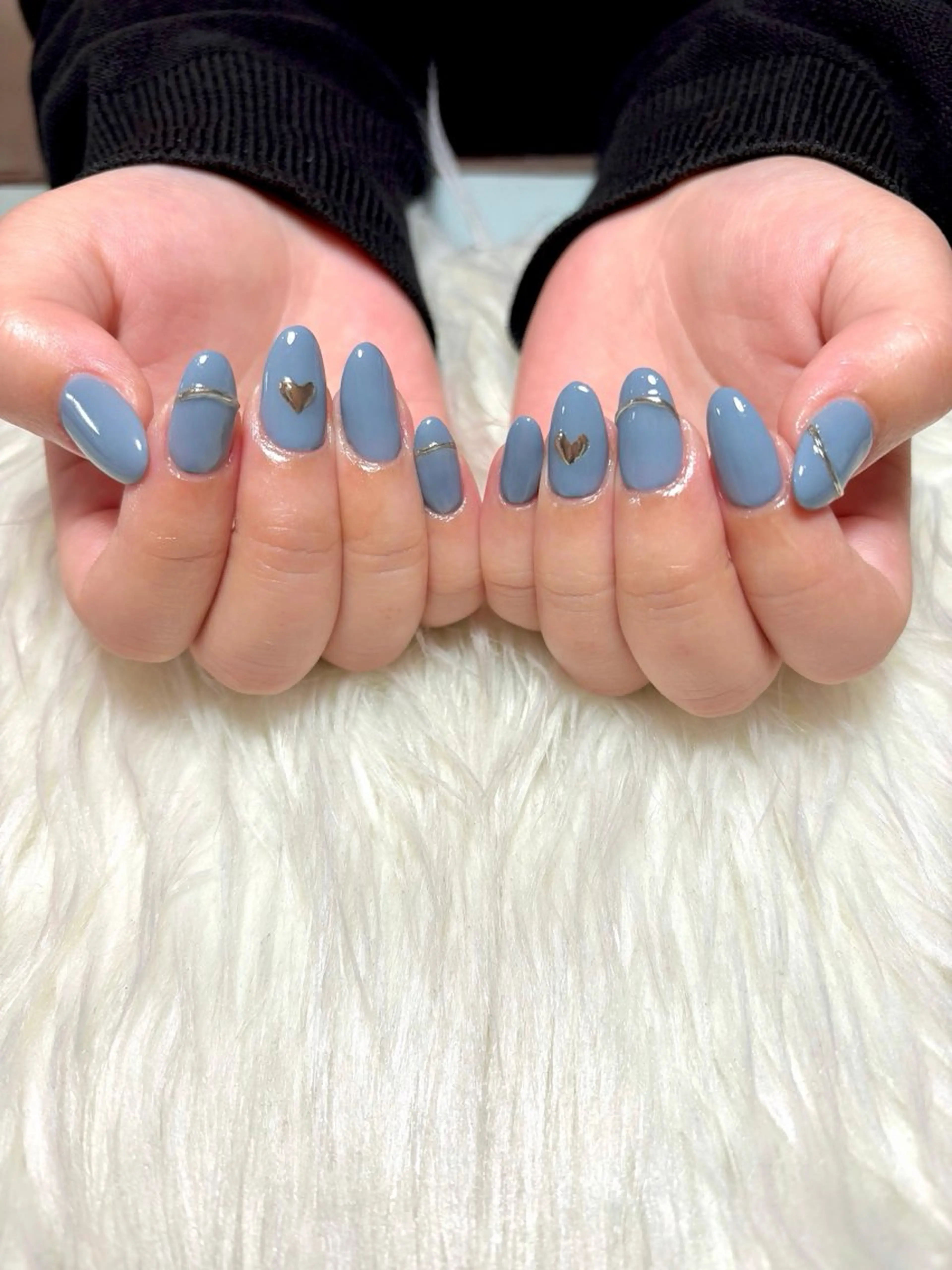 ネイル アートネイル ブルー ミラーネイル 持ち込み ハンドネイル untitled Meeのネイルデザイン