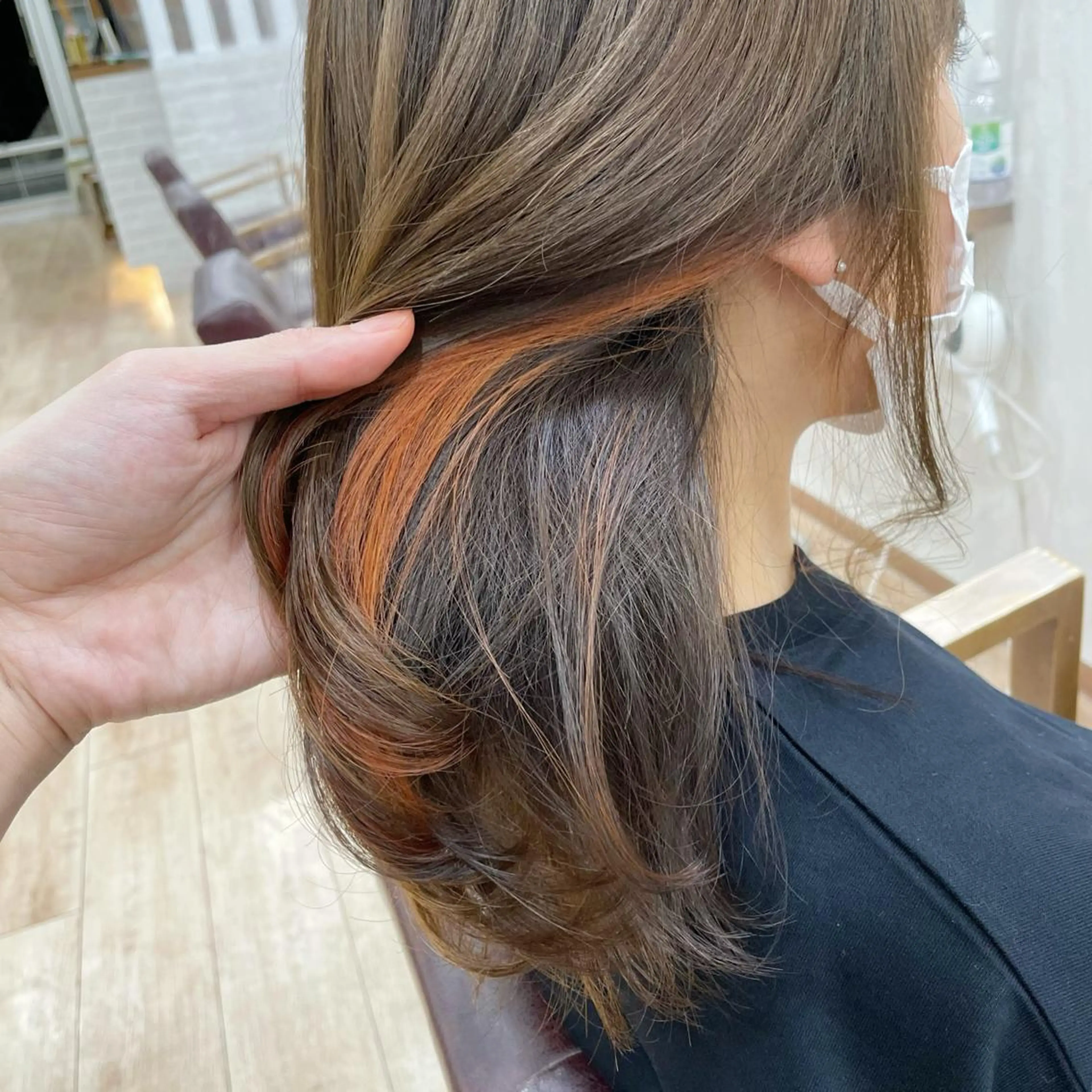 カラー インナーカラー オレンジ ヘアカラー 樽見 浩司のヘアスタイル