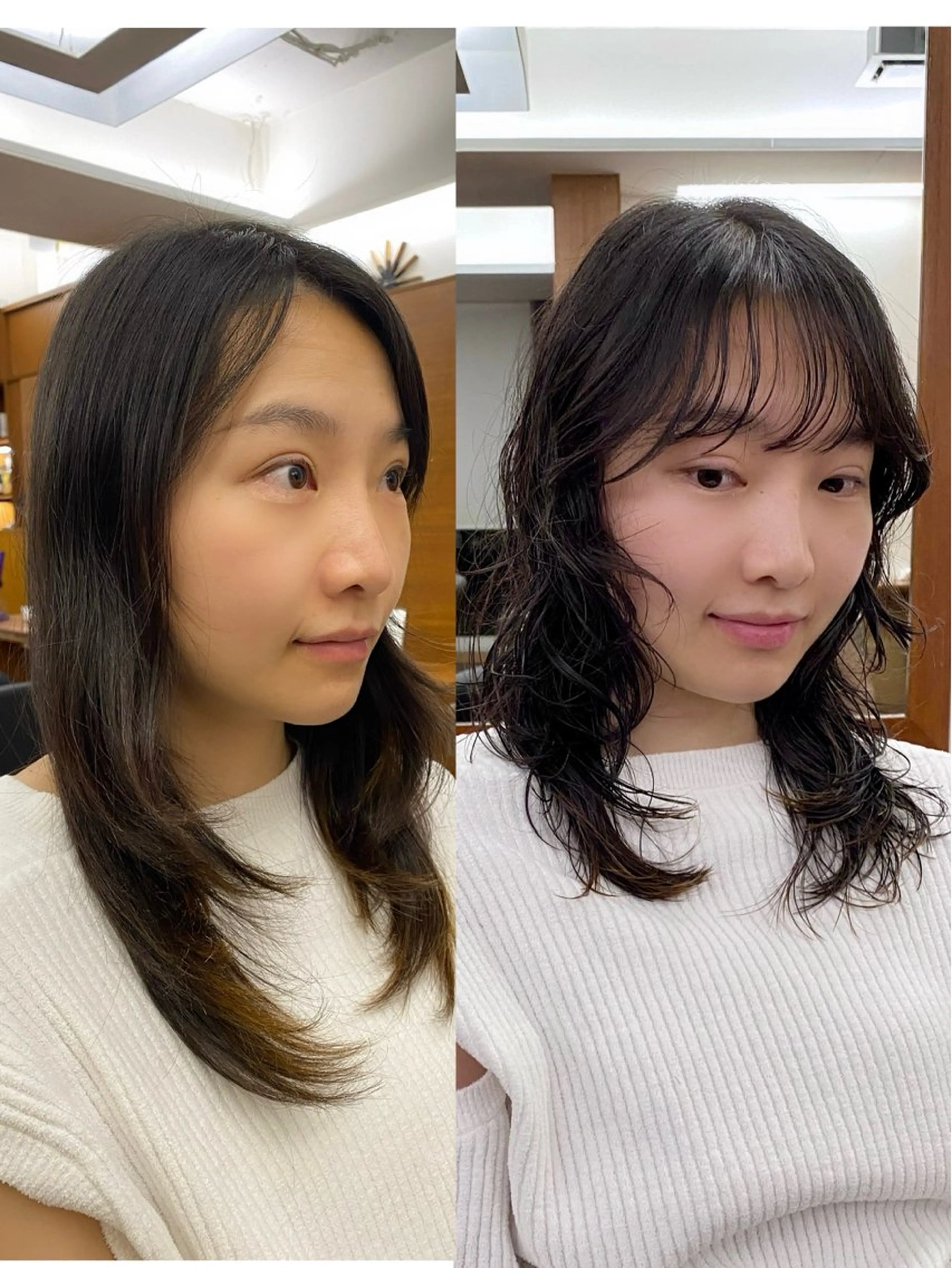 ミディアム パーマ カット パーマ トリートメント 似合わせレイヤー/ パーマヘア/高倉のヘアスタイル