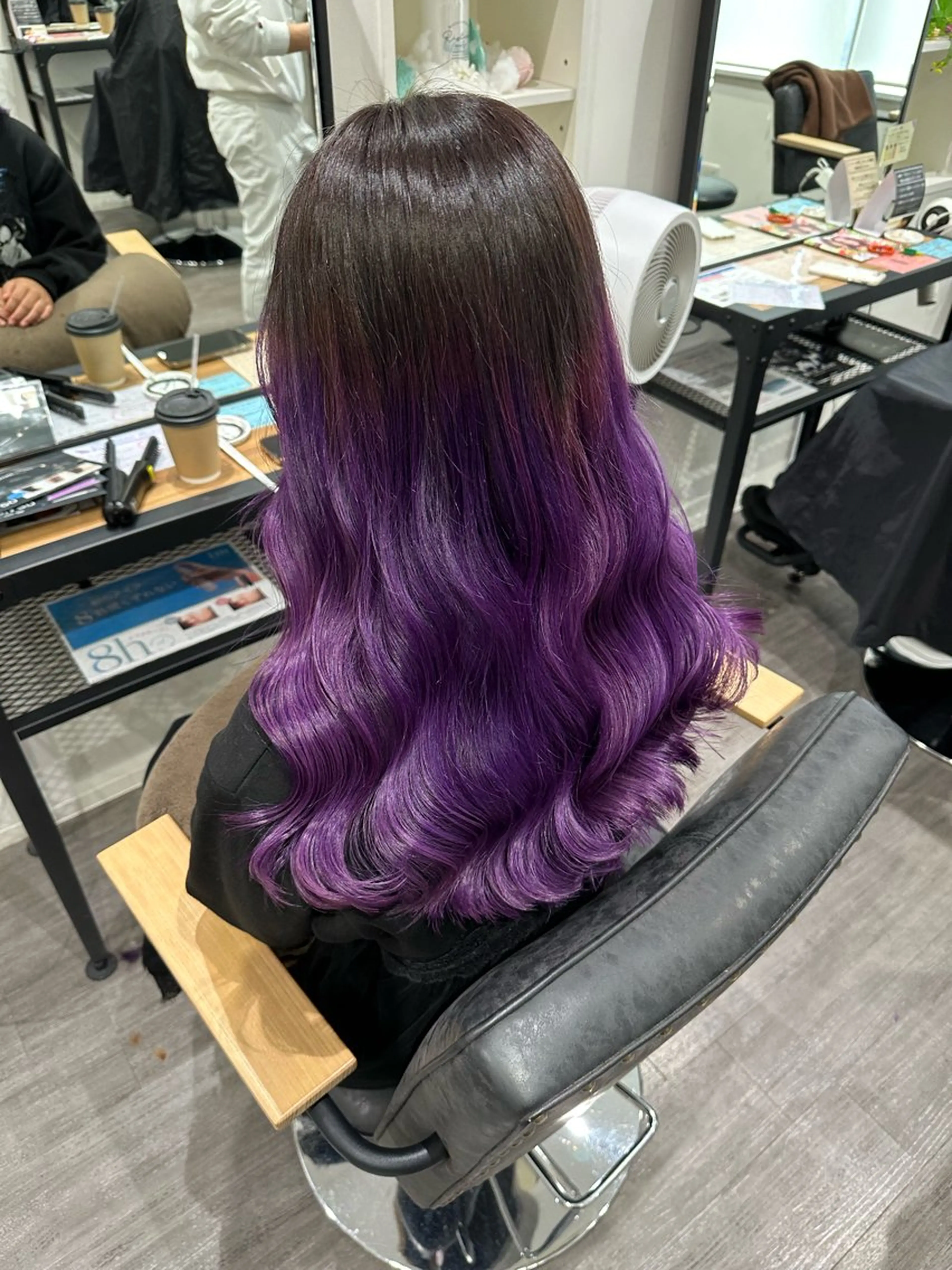 ミディアム カラー パープルカラー ハロウィン 艶髪レイヤー上田 紗也🇰🇷💗のヘアスタイル