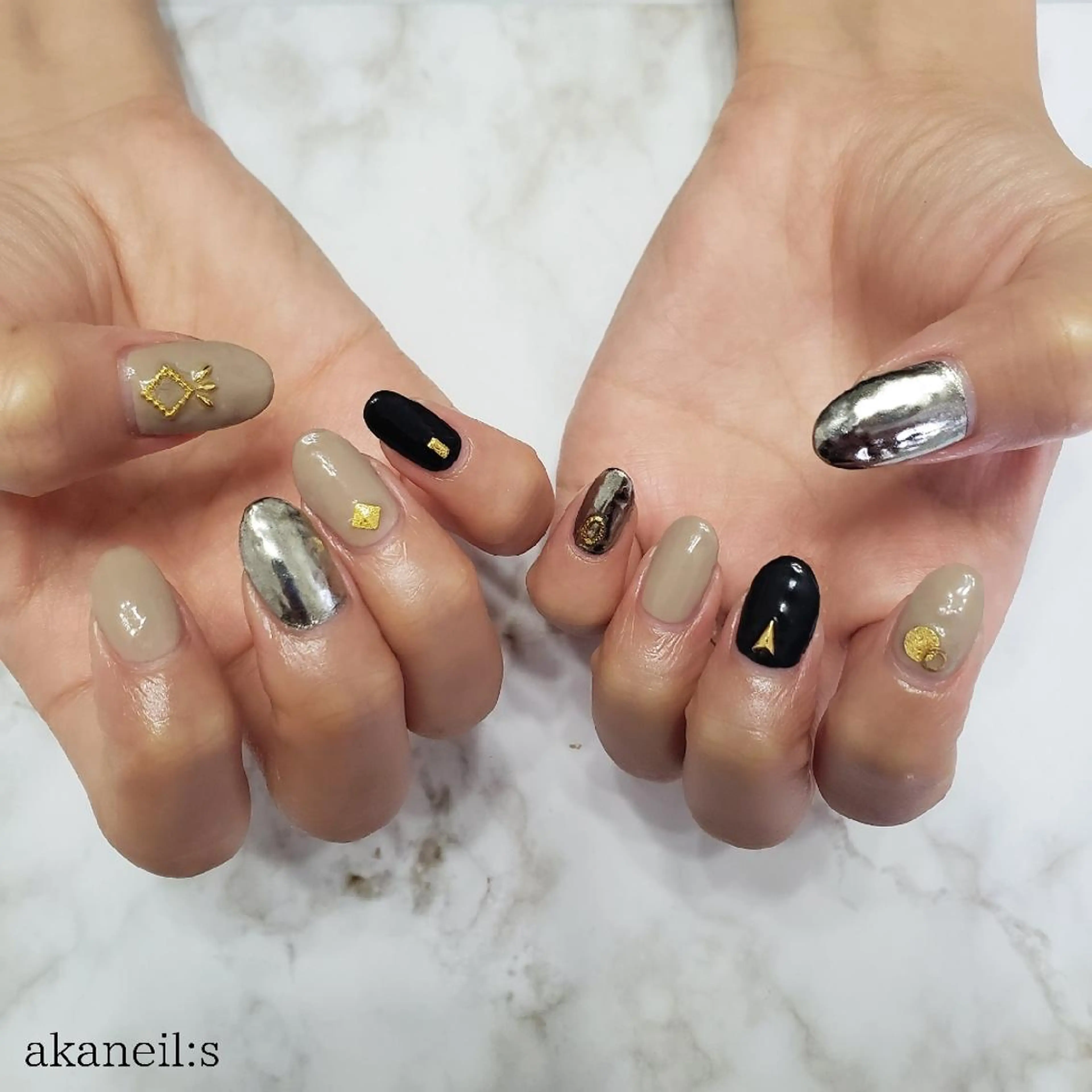 ネイル ミラーネイル 【akaneils】 アカネのネイルデザイン