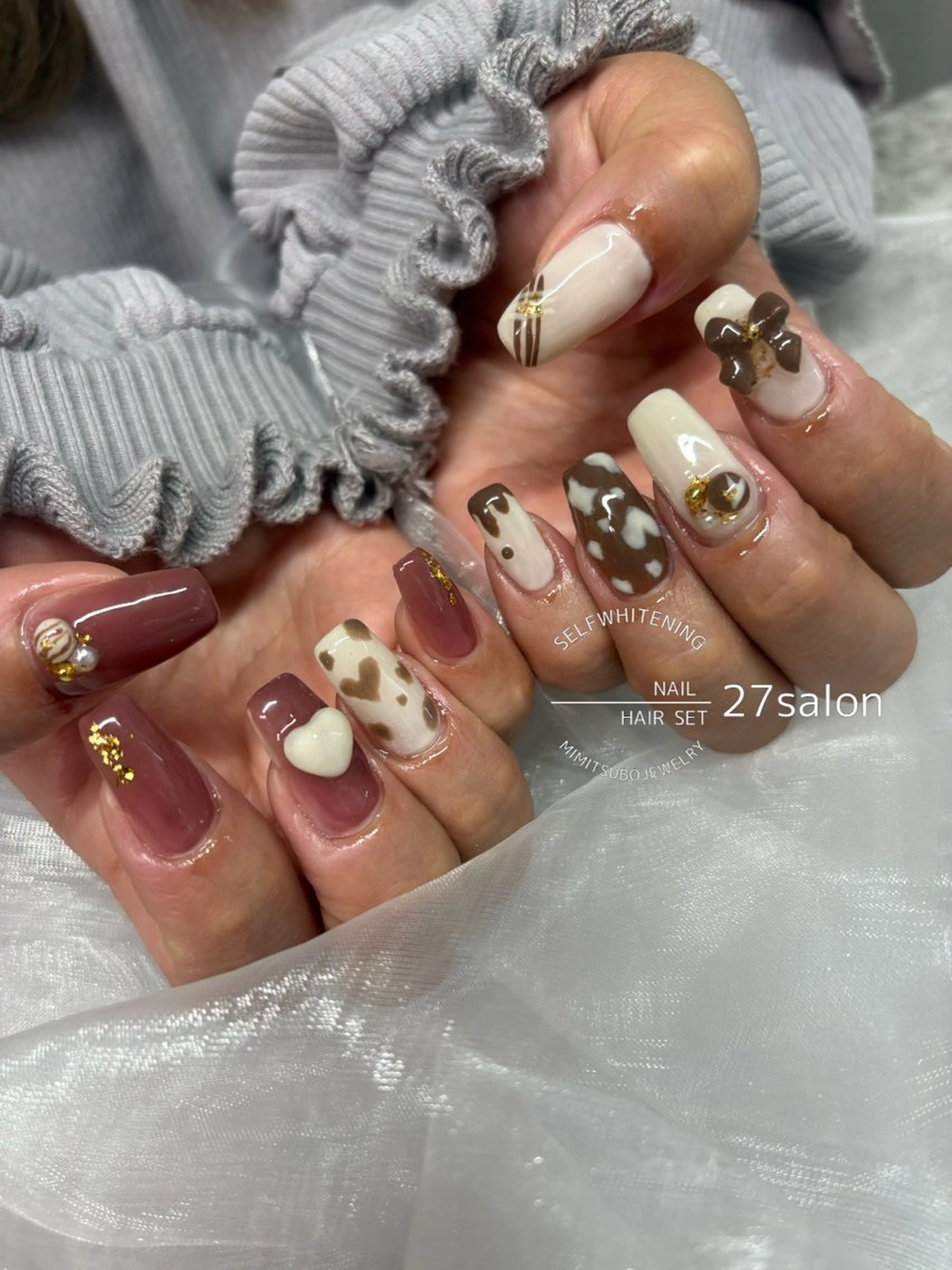 ネイル バレンタイン ハンドネイル 27salon yuinaのネイルデザイン