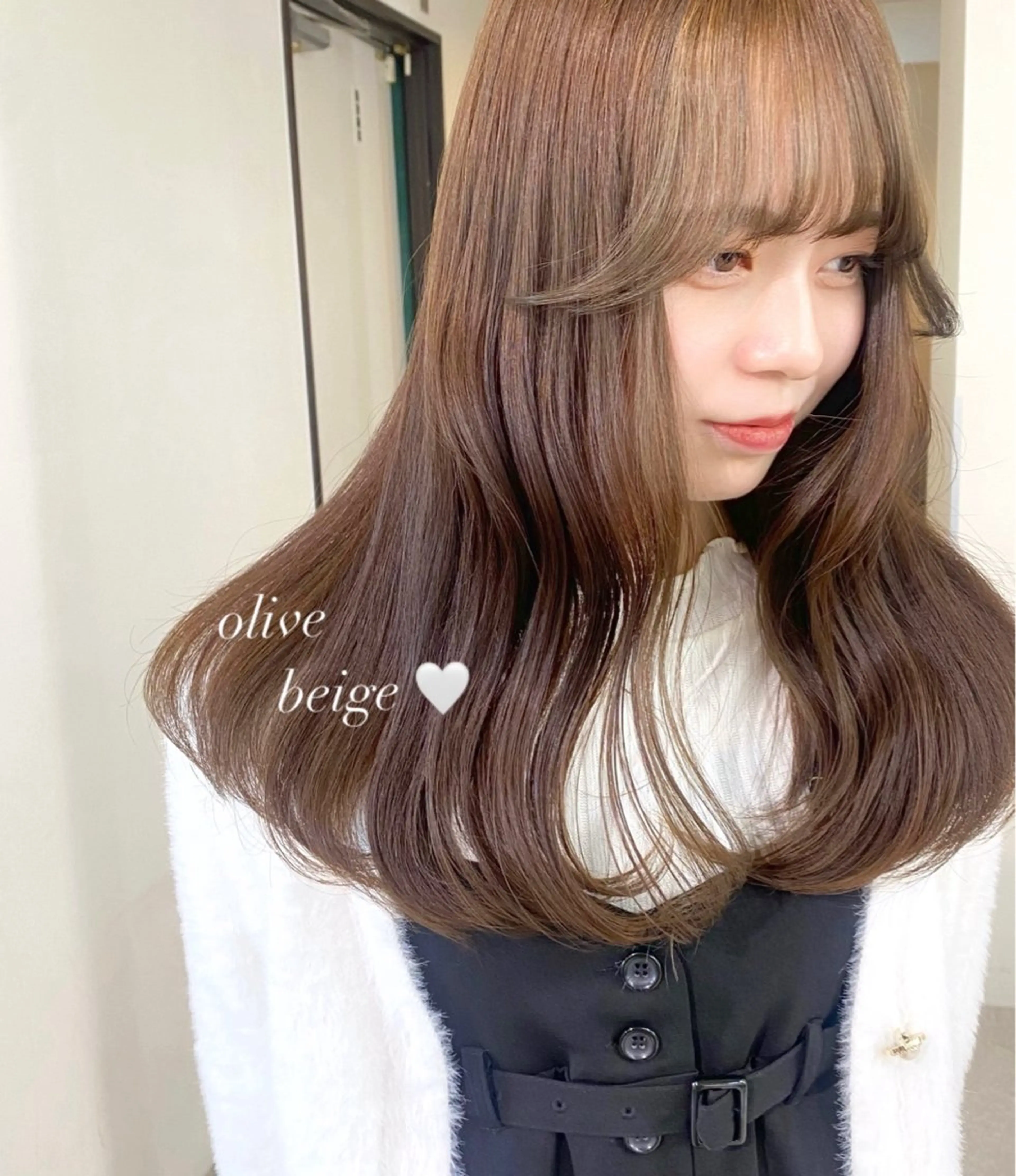 カラー アッシュ ベージュカラー 黒髪 ブリーチ 透明感カラー ヘアカラー mizuki/ピンク ベージュ.レイヤーのヘアスタイル