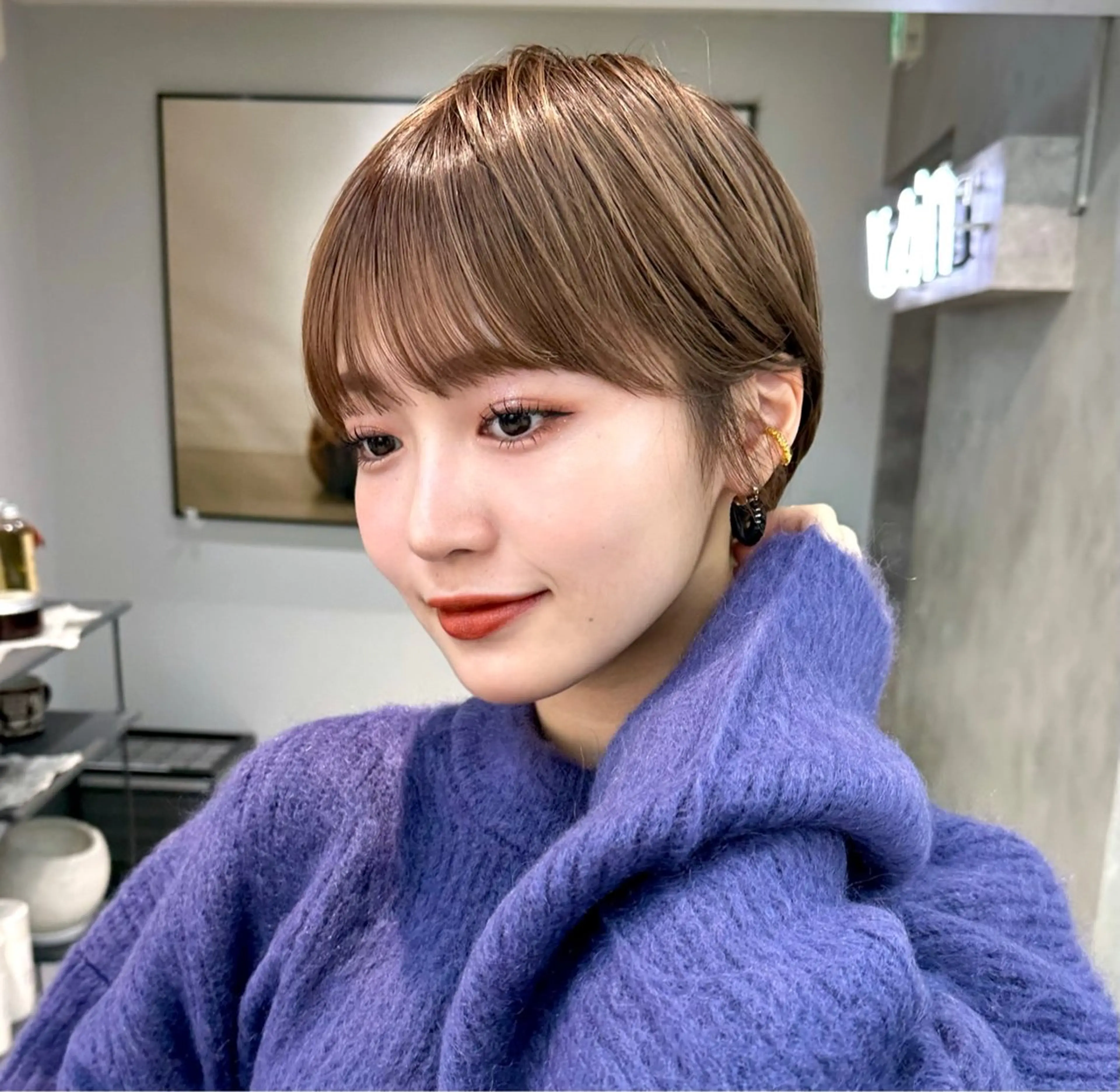 ショート カット ヘアカラー 骨格診断で絶対可愛い ✨丸みショート✨凌弥のヘアスタイル