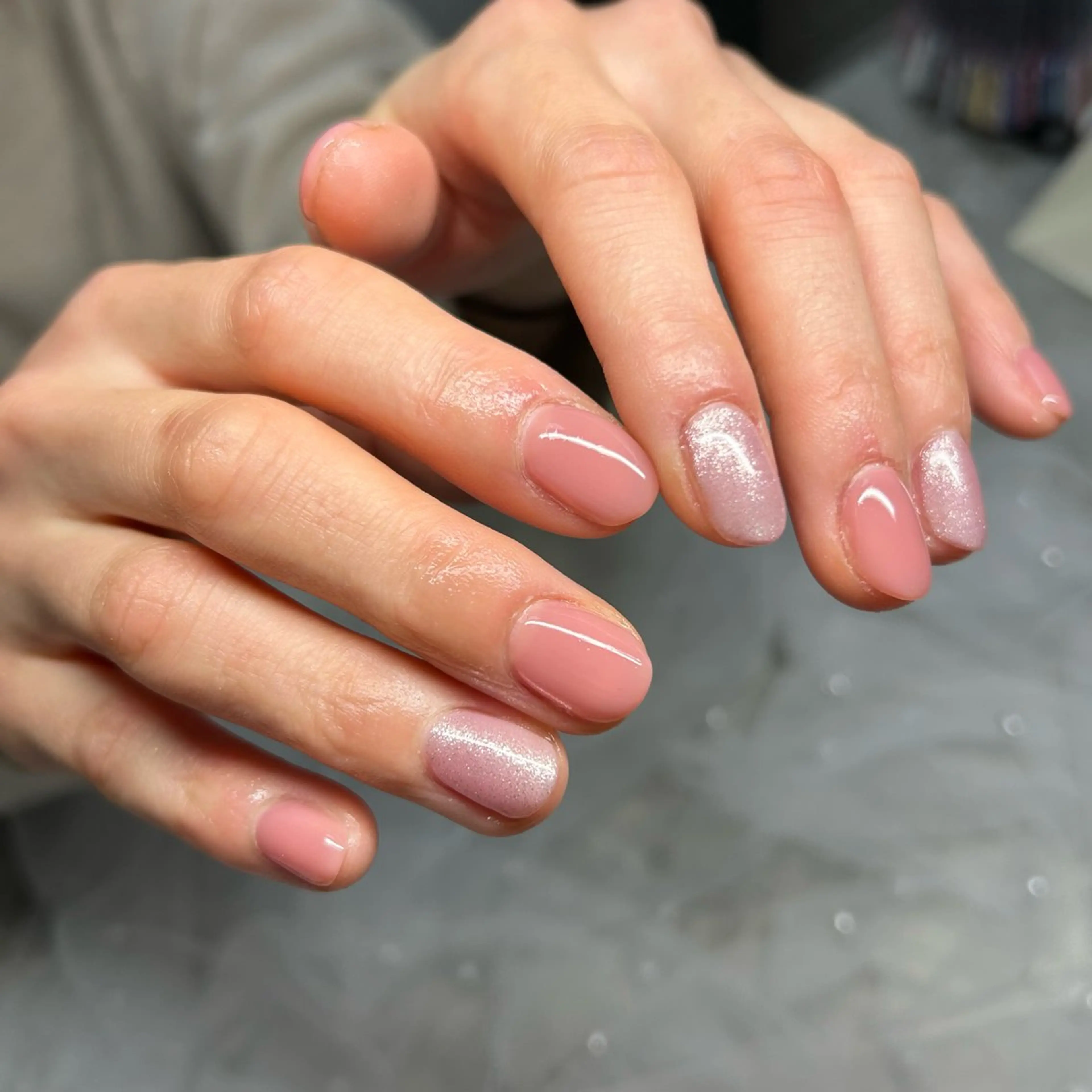 ネイル ブルー クリアネイル ピンク ハンドネイル ten nail salon かえでのネイルデザイン