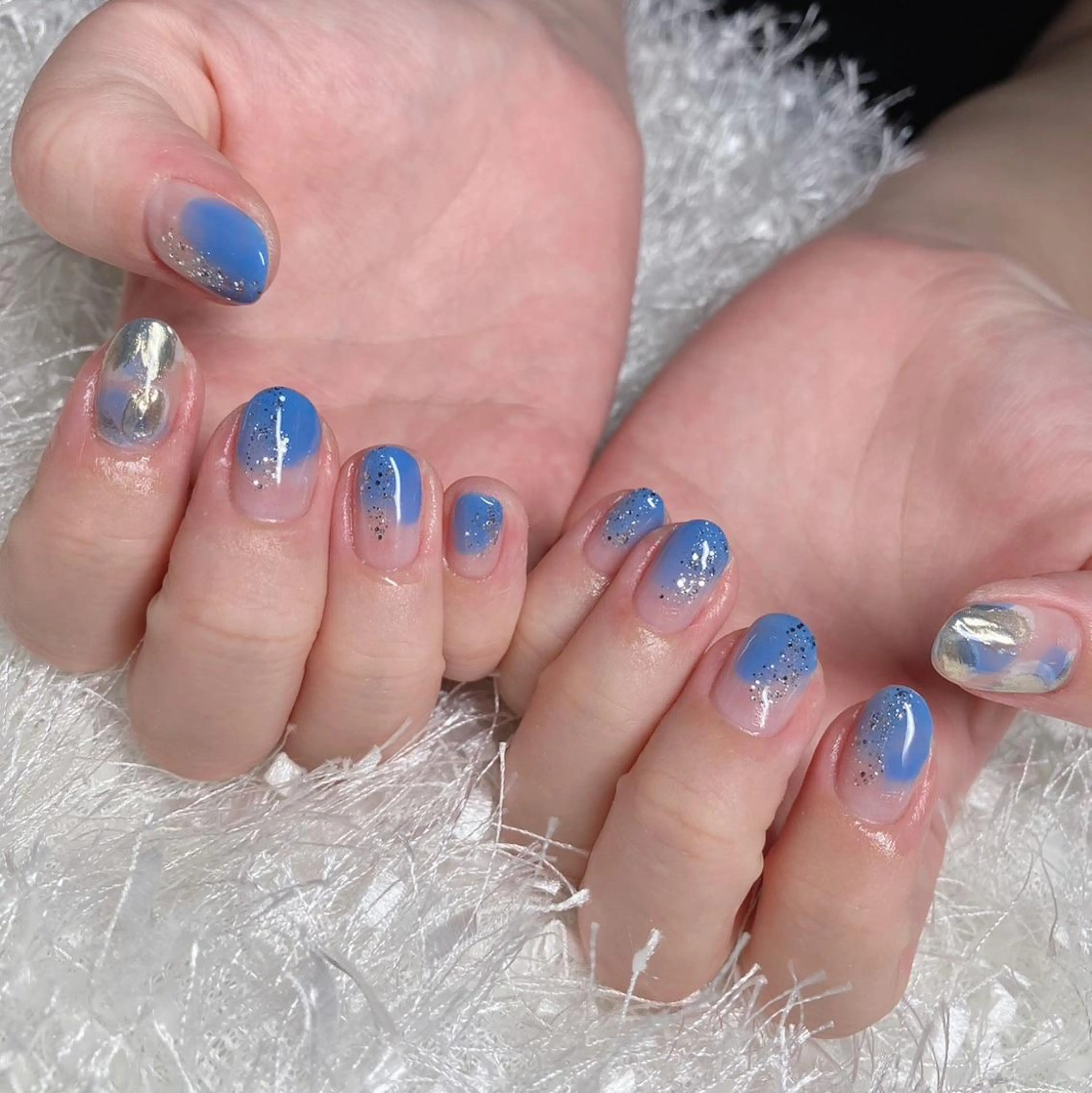 ネイル 長さ出し ジェルネイル グラデーション 韓国ネイル マグネットネイル ハンドネイル Nail&eye Belire 新宿のネイルデザイン