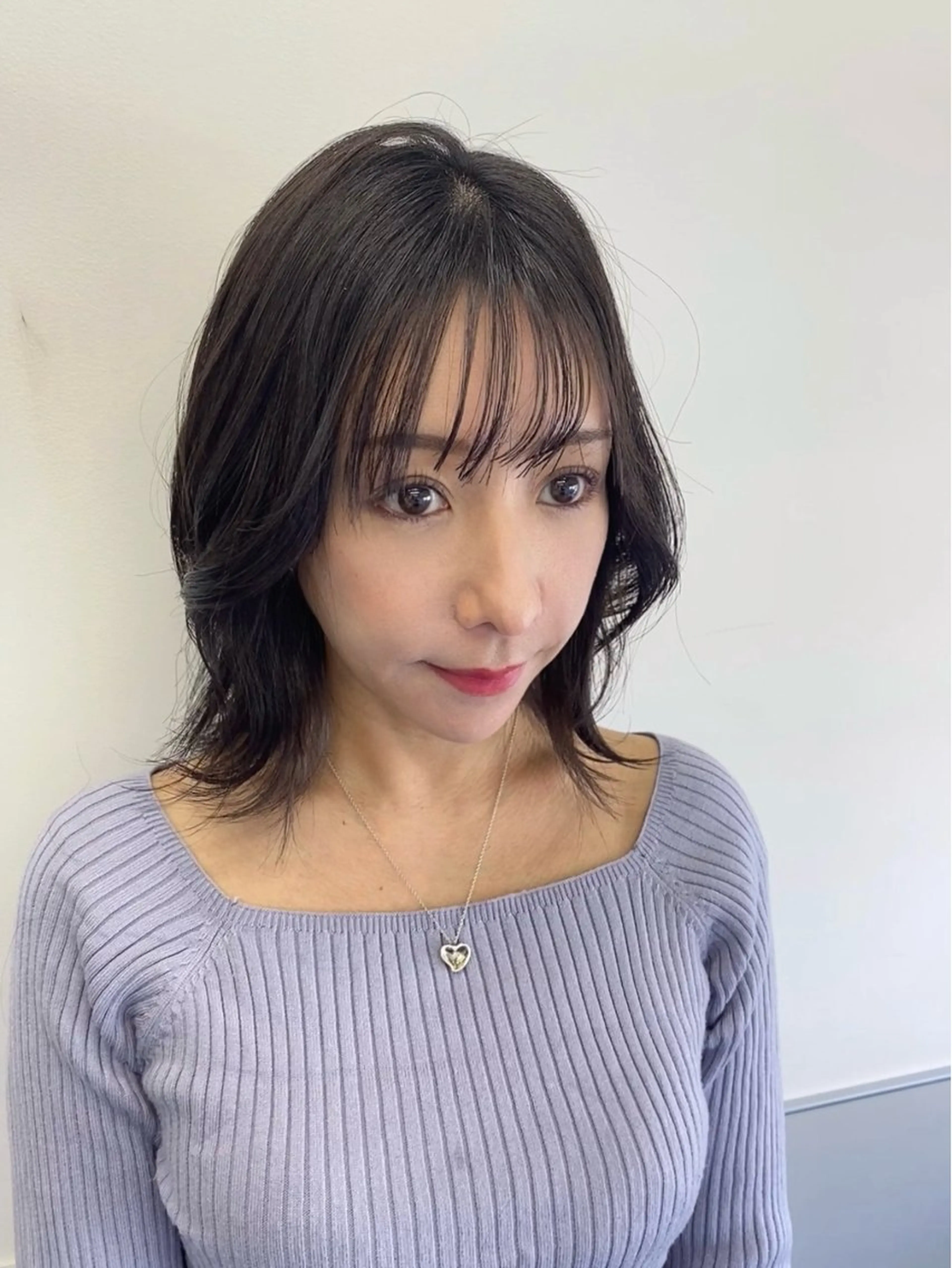 ミディアム くびれヘア 韓国風ヘア トリートメント カット ヘアカラー トリートメント GO TODAY シェアサロン 町田店所属・韓国ヘア🇰🇷 スズキのヘアスタイル