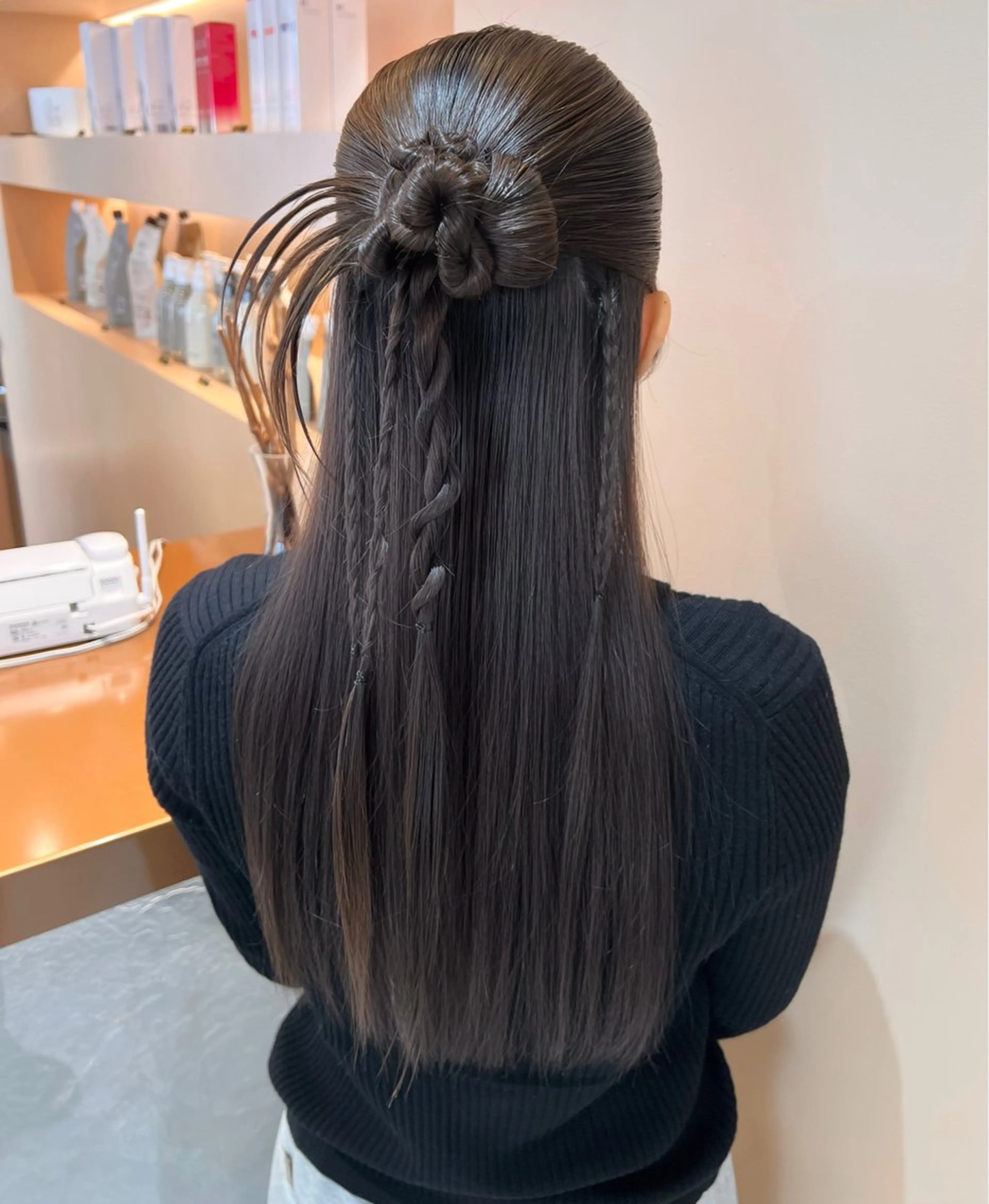 ロング カラー ヘアアレンジ ヘアセット ✨カチモリ✨レイヤー 韓国ヘア🇰🇷ゆいのヘアスタイル