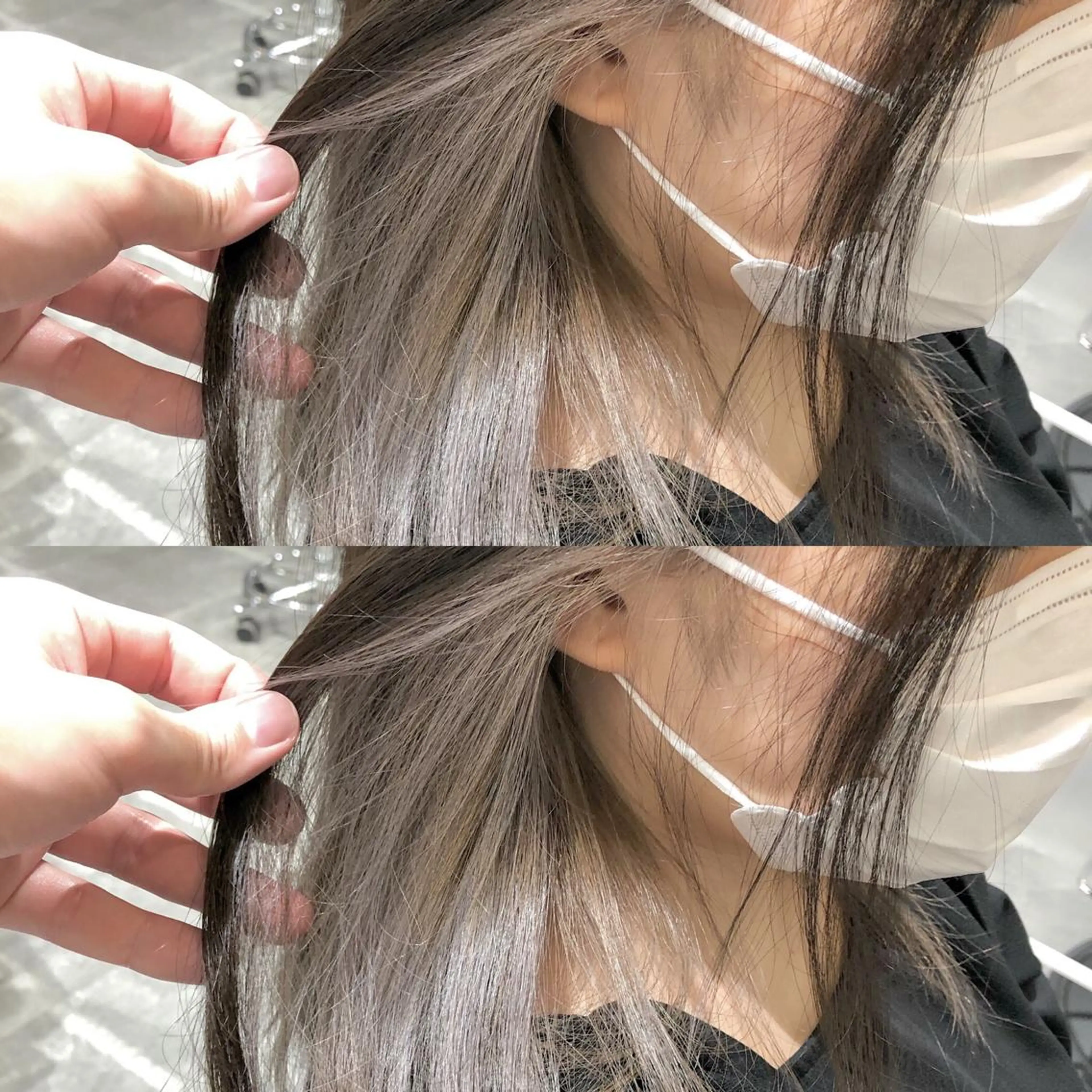 ロング カラー ブリーチ インナーカラー シルバー あさだ しゅうたろうのヘアスタイル