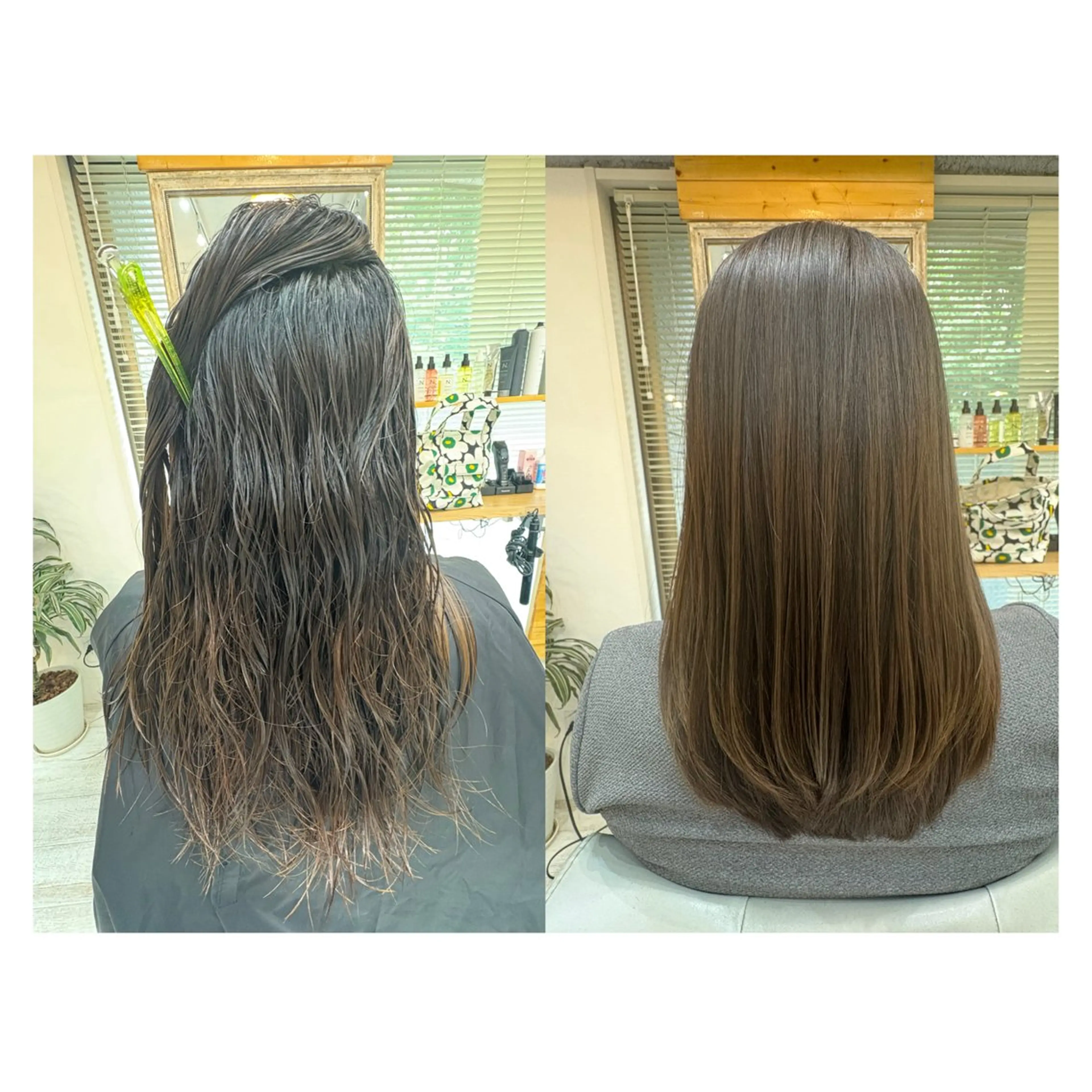 セミロング 縮毛矯正 レイヤーカット・ 縮毛矯正 星野のヘアスタイル