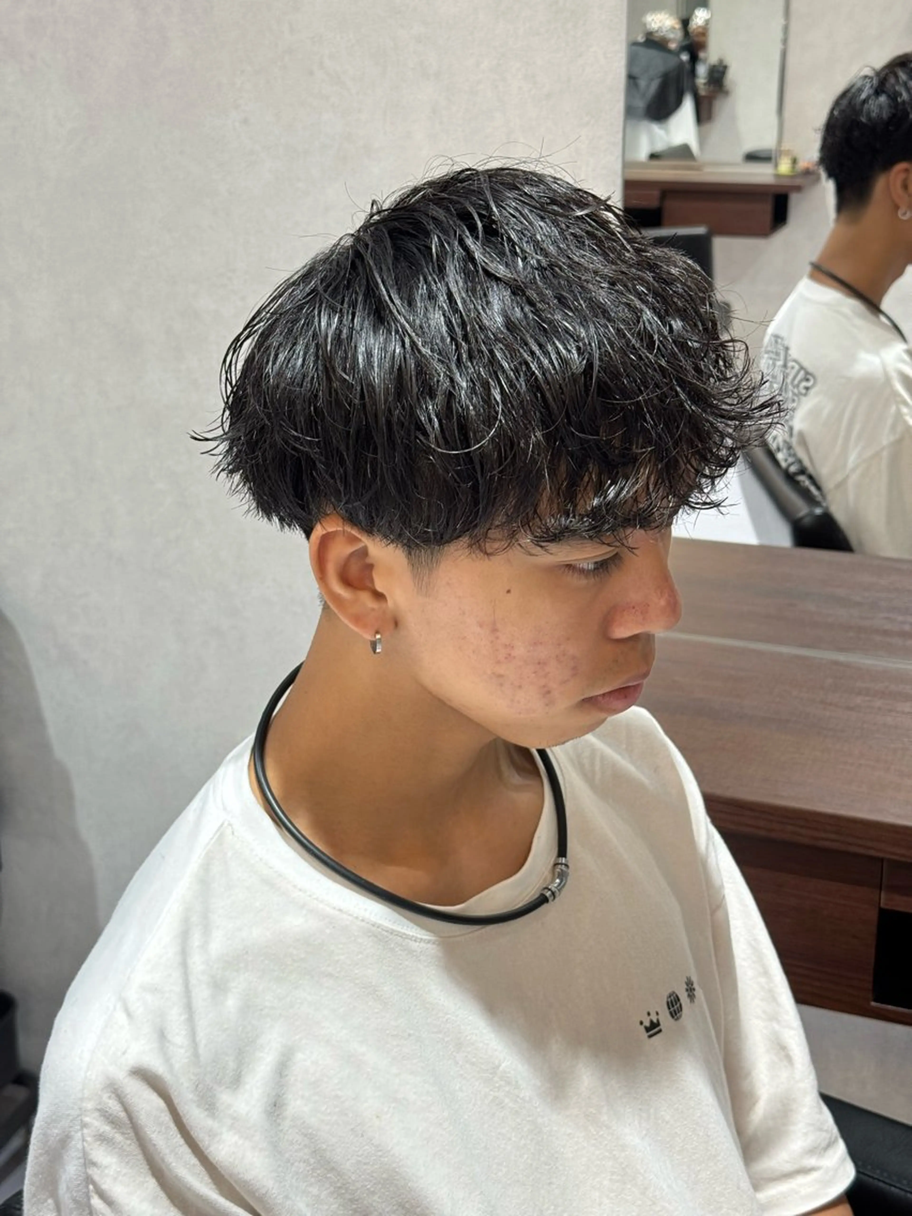 ショート パーマ メンズ マッシュ メンズパーマ 東 拓己のヘアスタイル