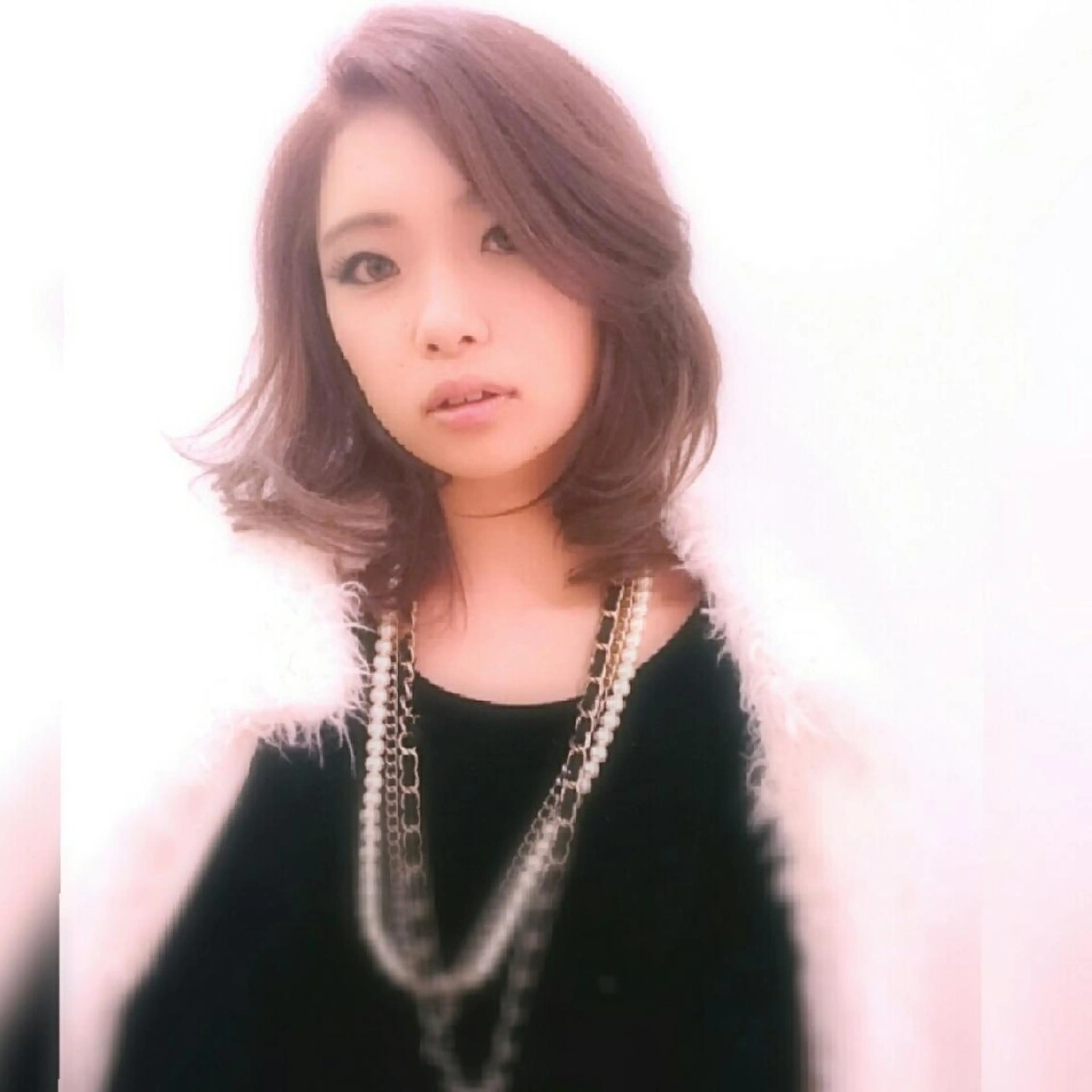 ミディアム カラー ピンクカラー ピンクパープル パープルカラー ma cherie naoのヘアスタイル