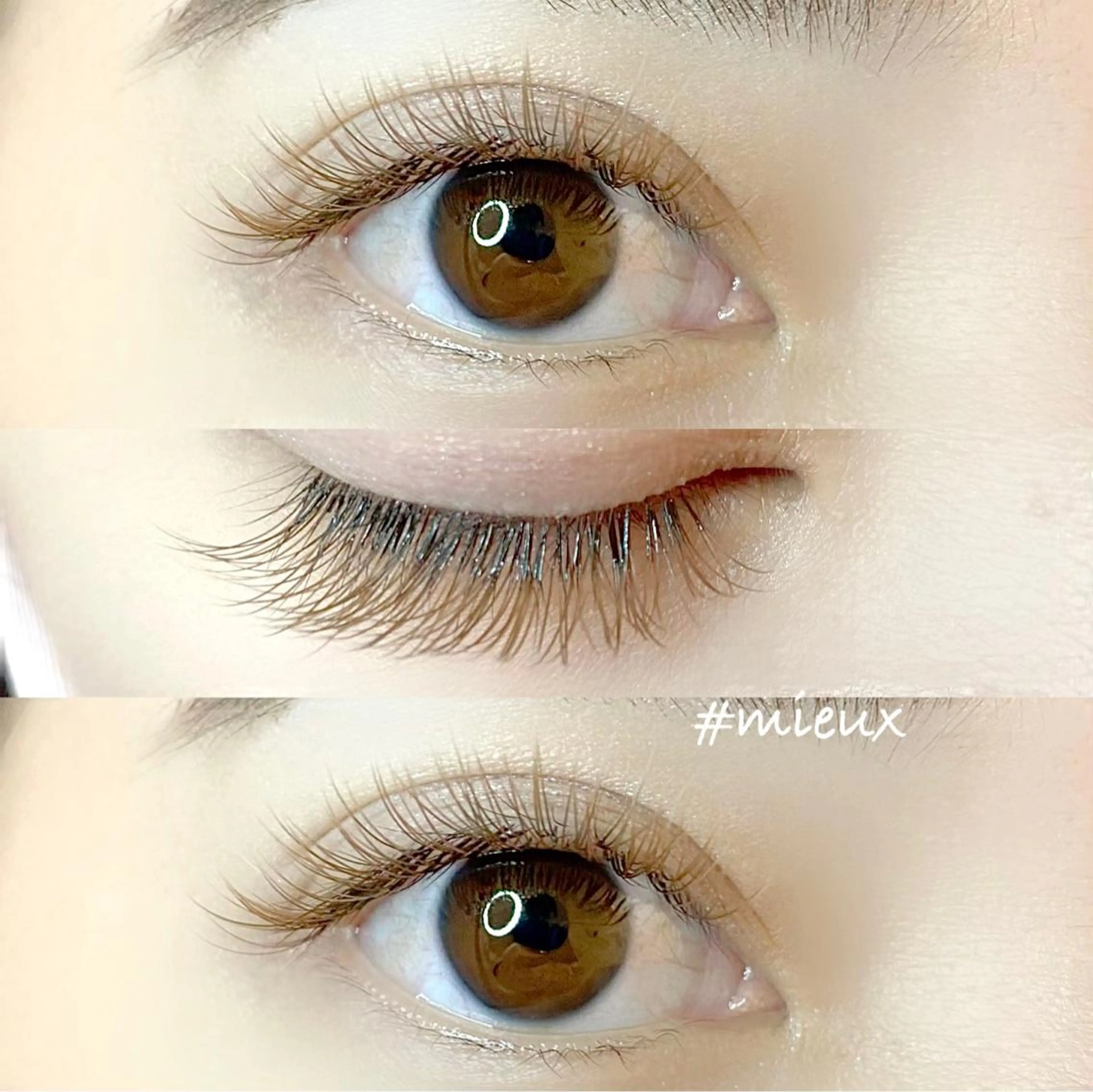 マツエク・マツパ カラーマツエク フラットラッシュ ナチュラル マツエク mieux _パリエク♡LED♡のマツエク・マツパデザイン