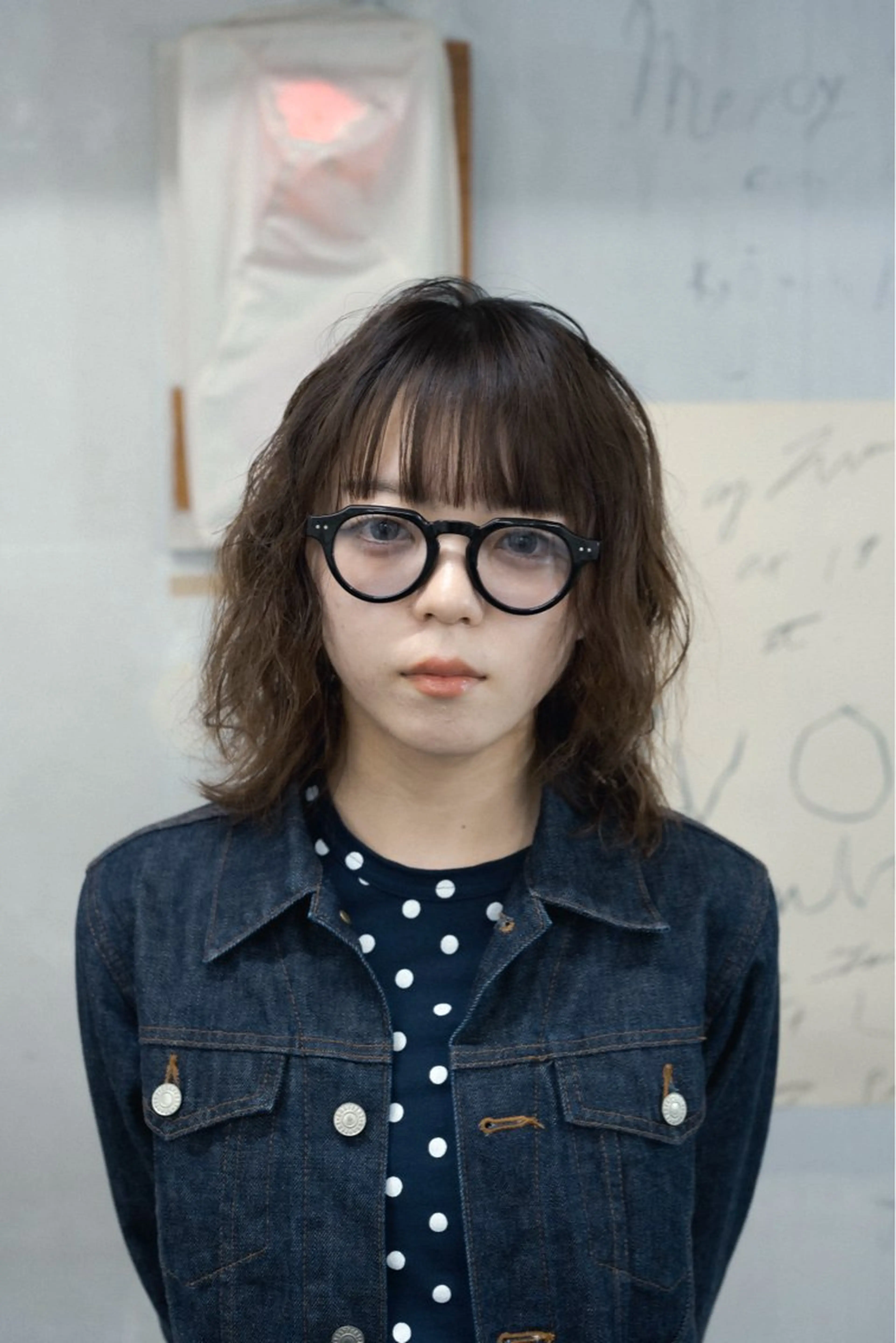 ミディアム パーマ ミディアムパーマ ボブ くびれヘア レイヤーカット 井上 力のヘアスタイル