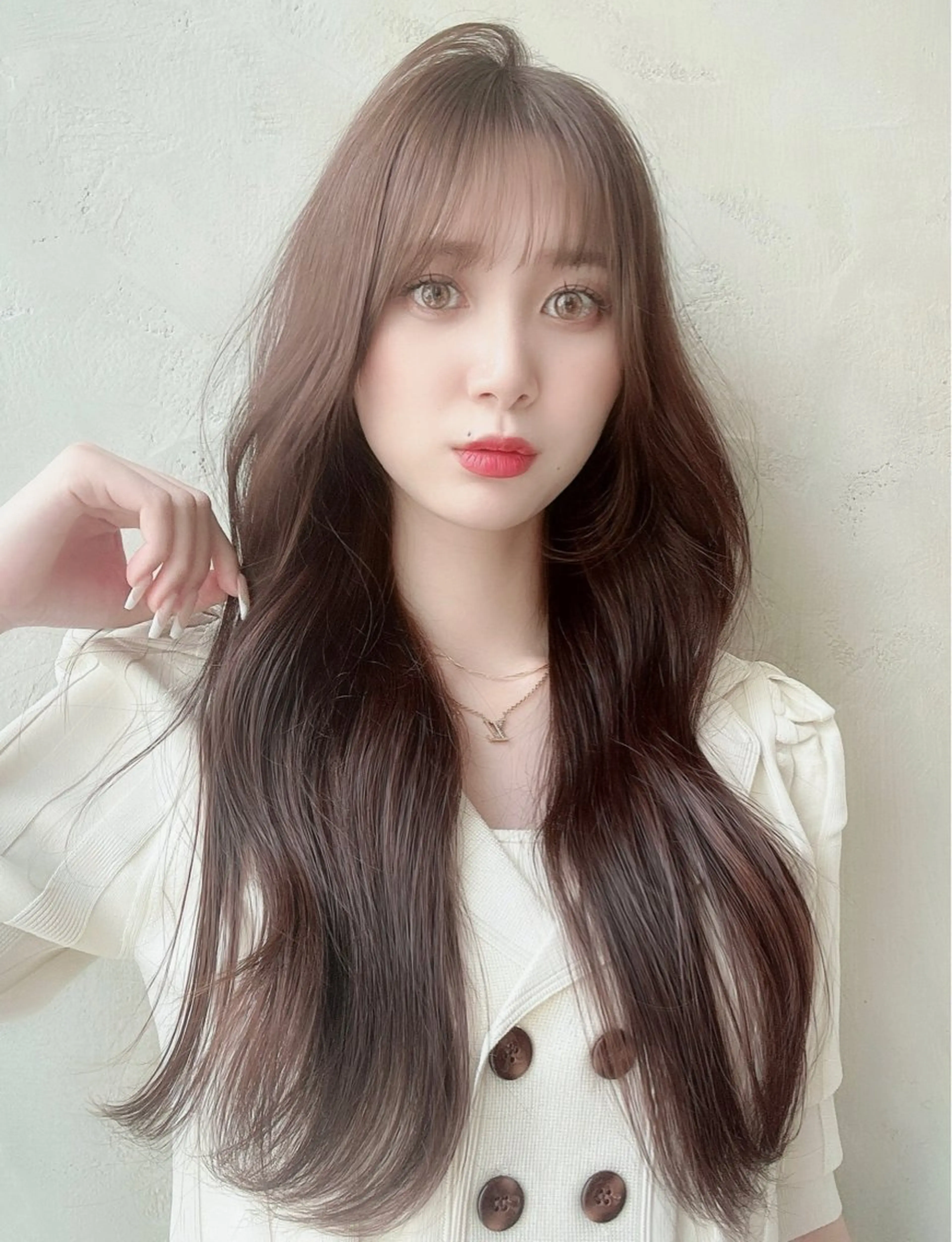 ロング カラー カット ヘアカラー トリートメント 新宿✨顔周りカット 韓国ヘア/坂本亜裟海のヘアスタイル