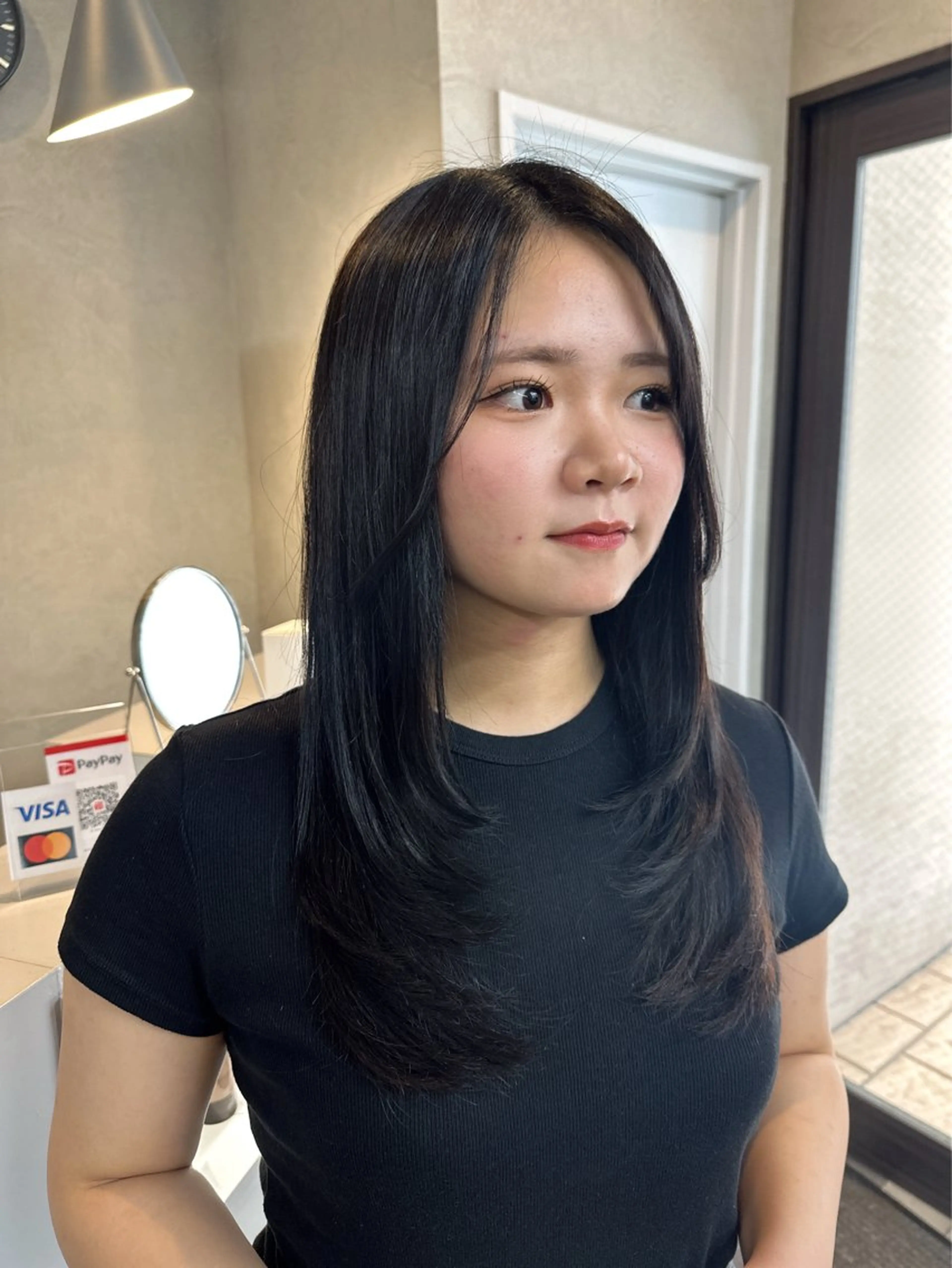 ロング レイヤーカット カット りおん レイヤー/ベージュのヘアスタイル