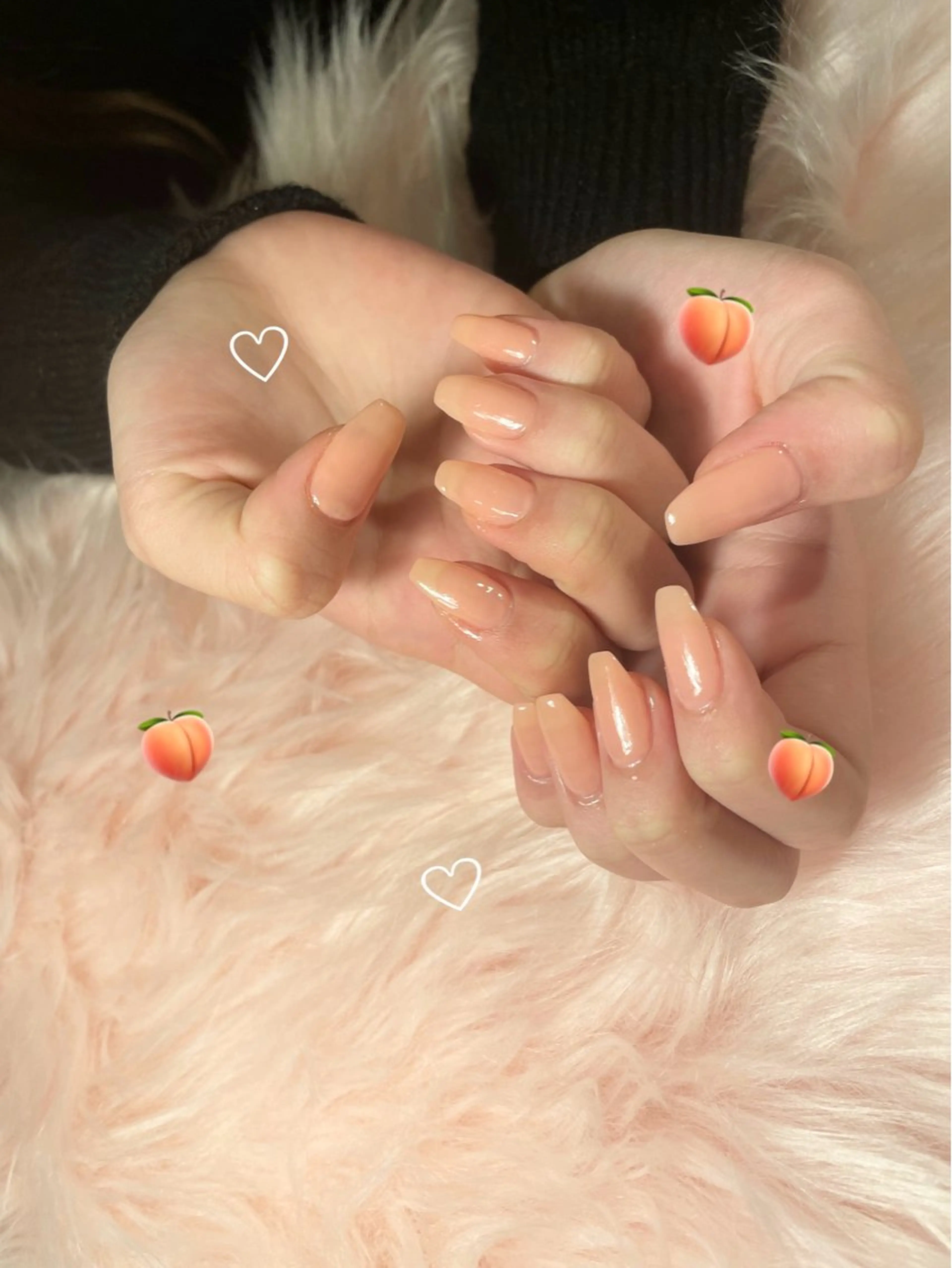 ネイル 韓国ネイル ワンカラーネイル シンプルネイル Melia by attrait🌿杏のネイルデザイン