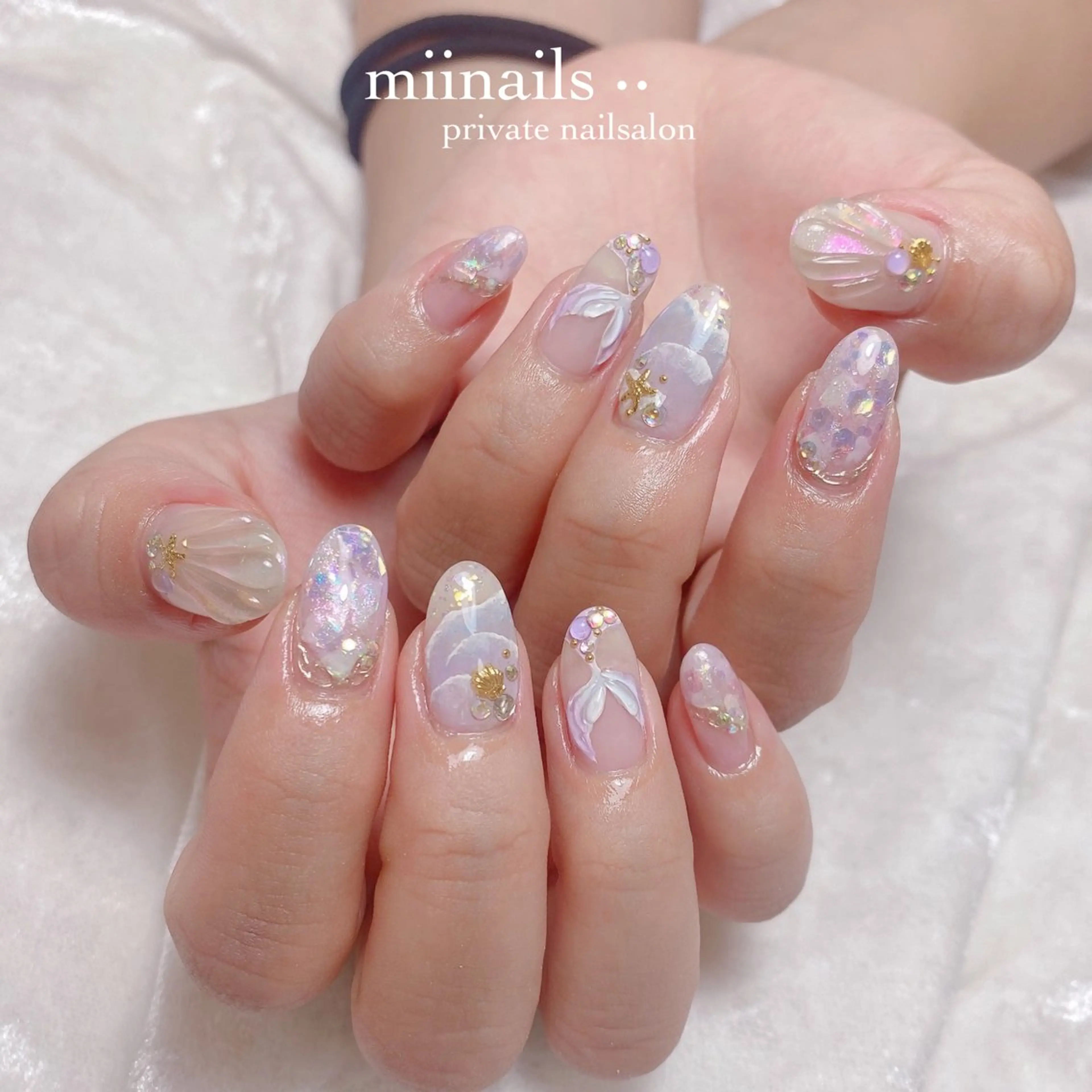 ネイル フレンチネイル 韓国ネイル ワンホンネイル ハンドネイル nailsalon miinailsのネイルデザイン