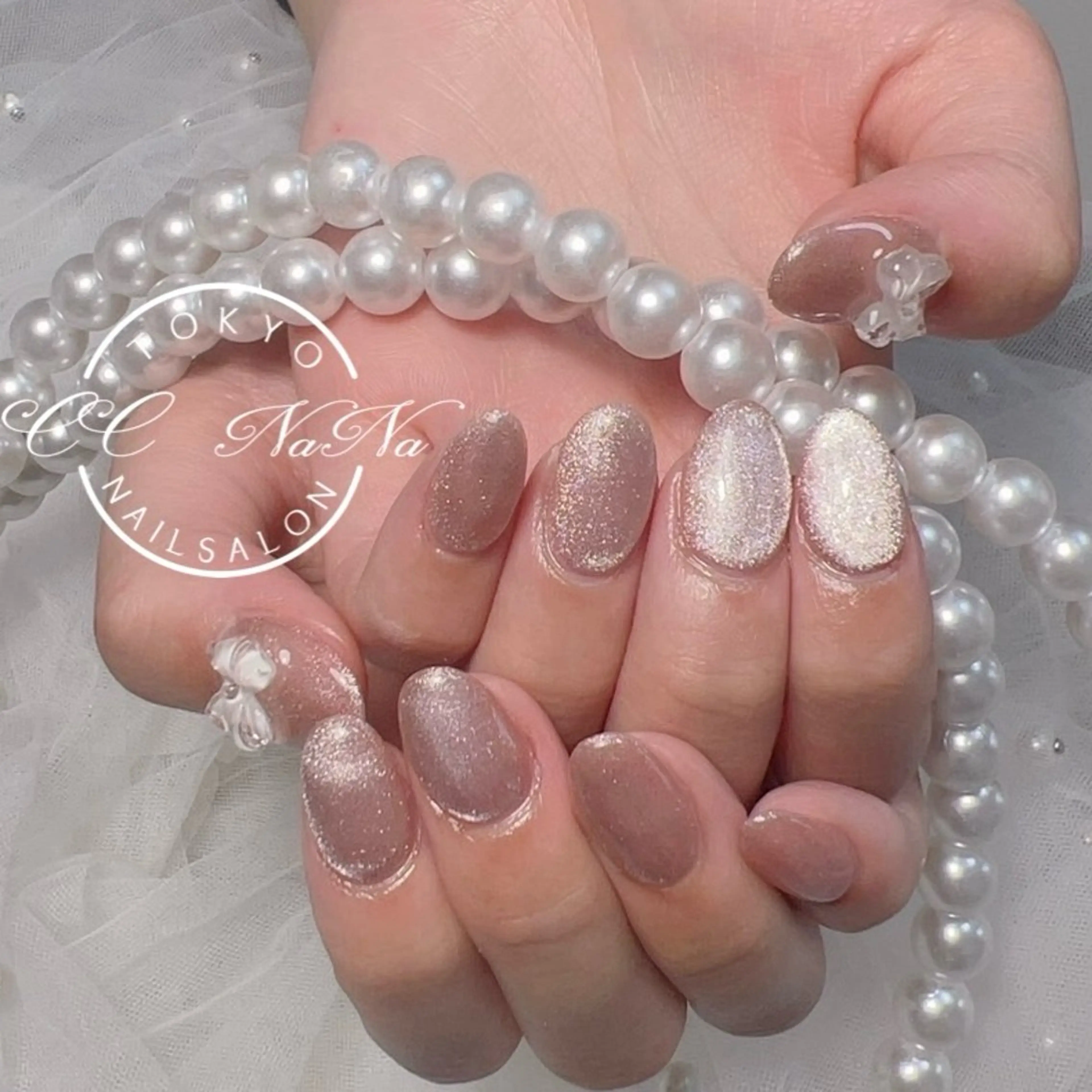 ネイル ハンドネイル 💎CC・NaNa 韓国風ネイル🌙Cのネイルデザイン