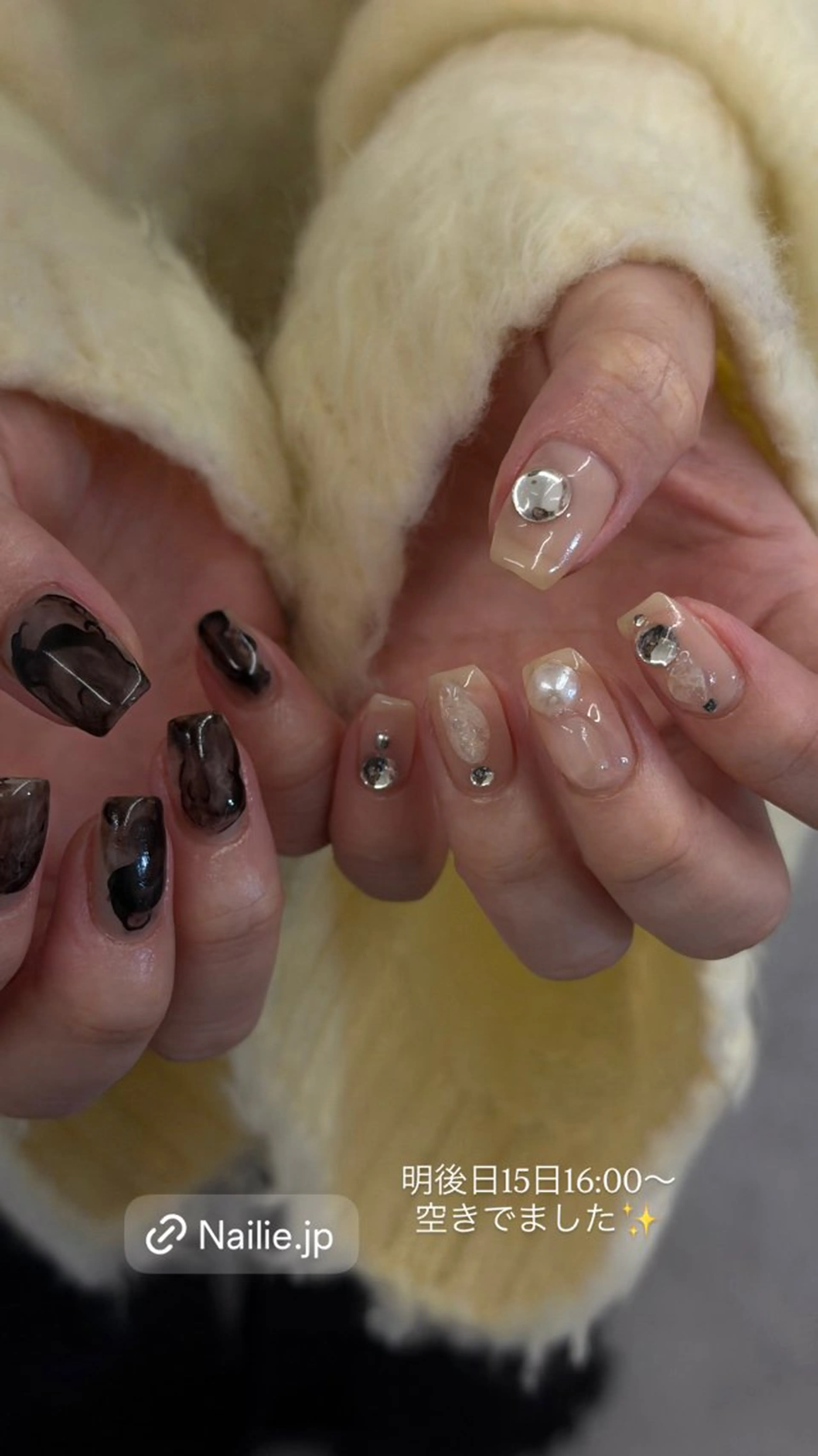 ネイル ジェルネイル マグネットネイル ニュアンスネイル パラジェル リボン ハンドネイル ハンドケア Bana_ Nailのネイルデザイン