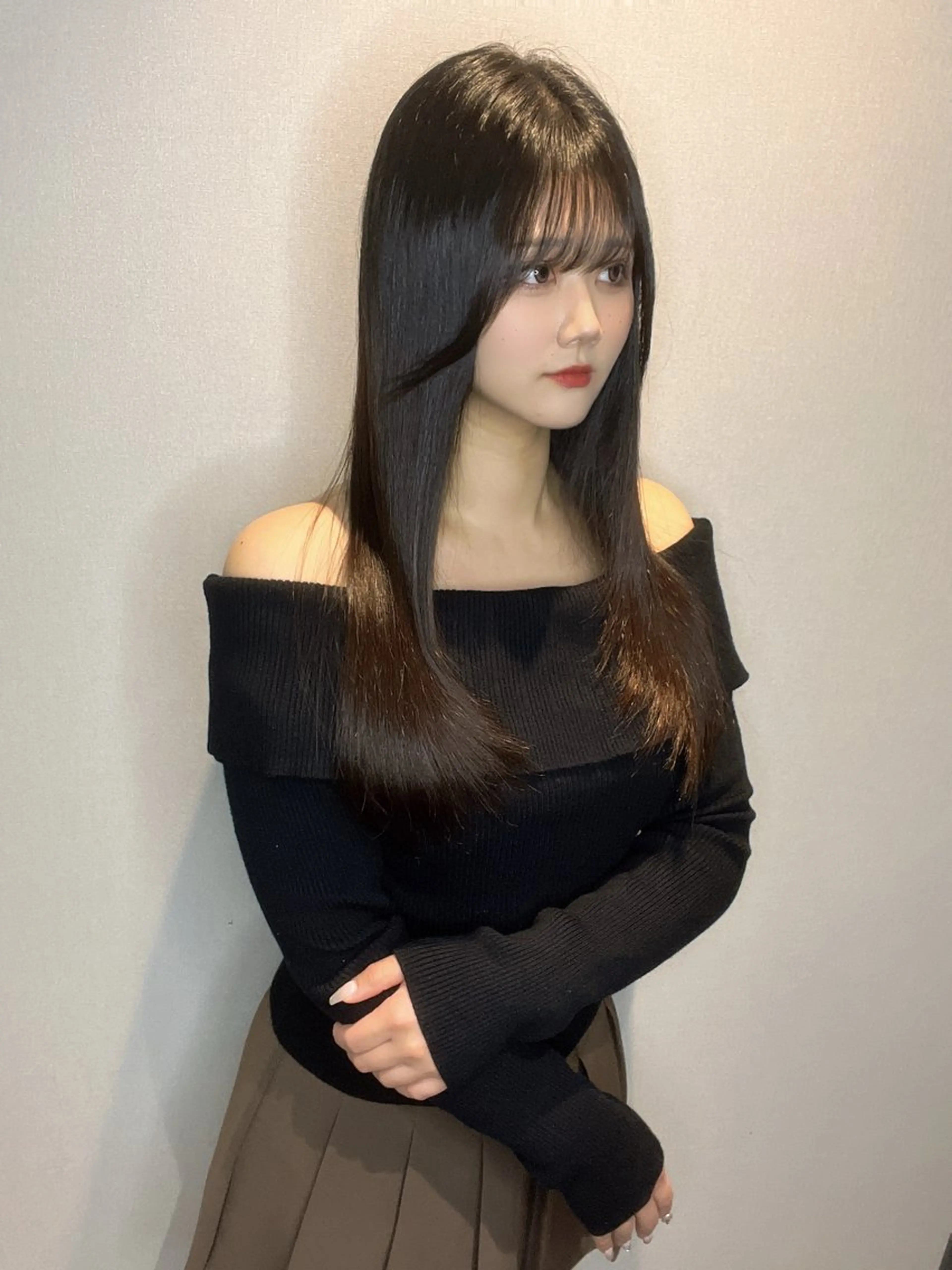 セミロング ヘアカラー 縮毛矯正 トリートメント 髪質改善/shuki 韓国/代表取締役のヘアスタイル