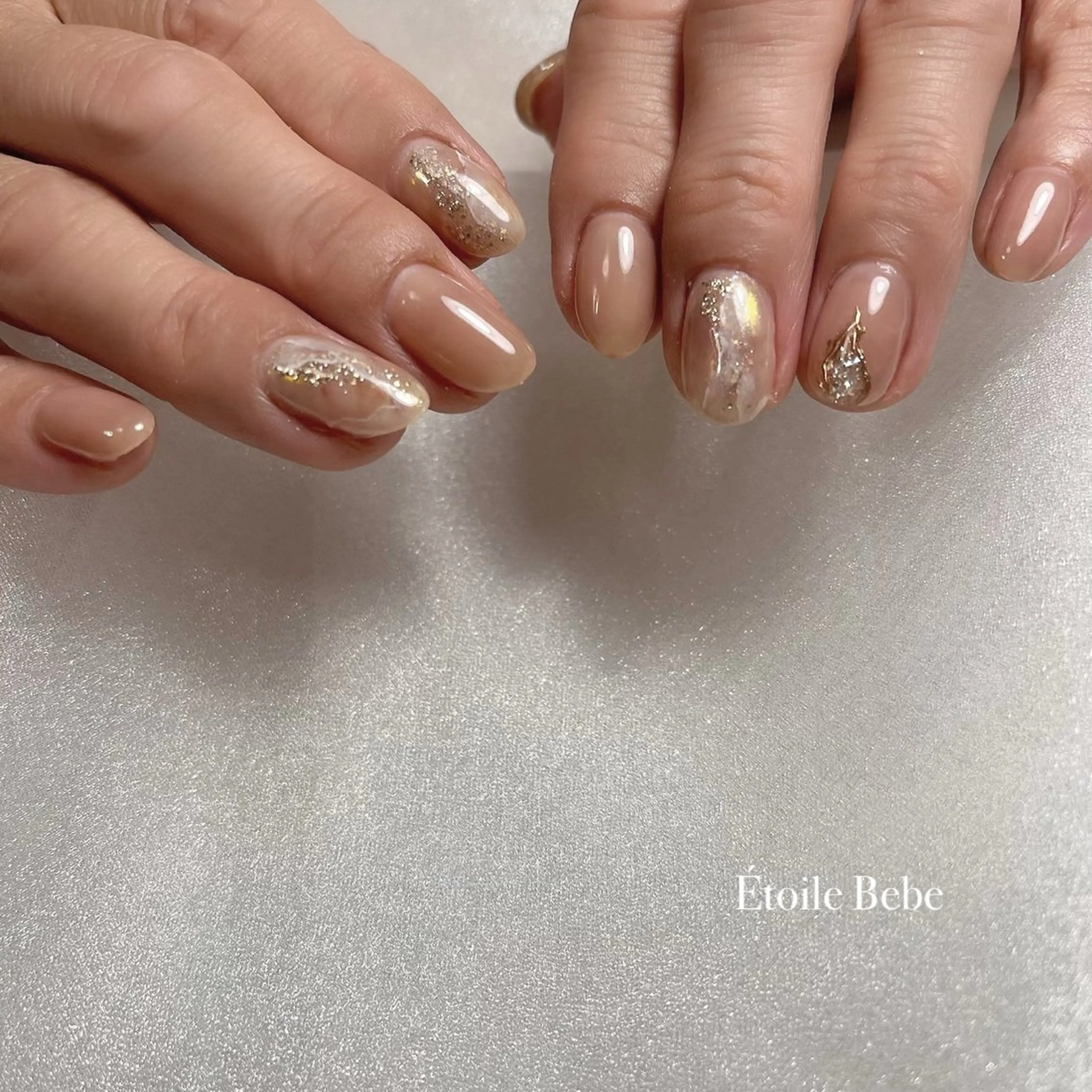 ネイル 大理石ネイル(マーブル) ニュアンスネイル ピンク ハンドネイル フットネイル Étoile Bebeのエステ・リラクイメージ